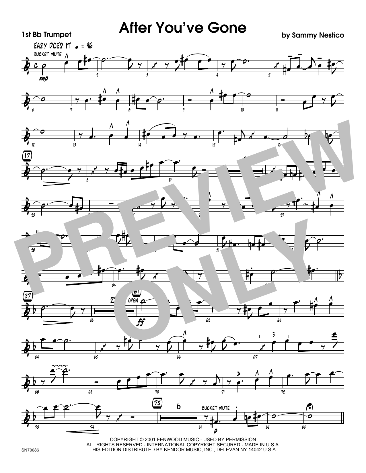 After You've Gone - 1st Bb Trumpet (Jazz Ensemble) von Sammy Nestico