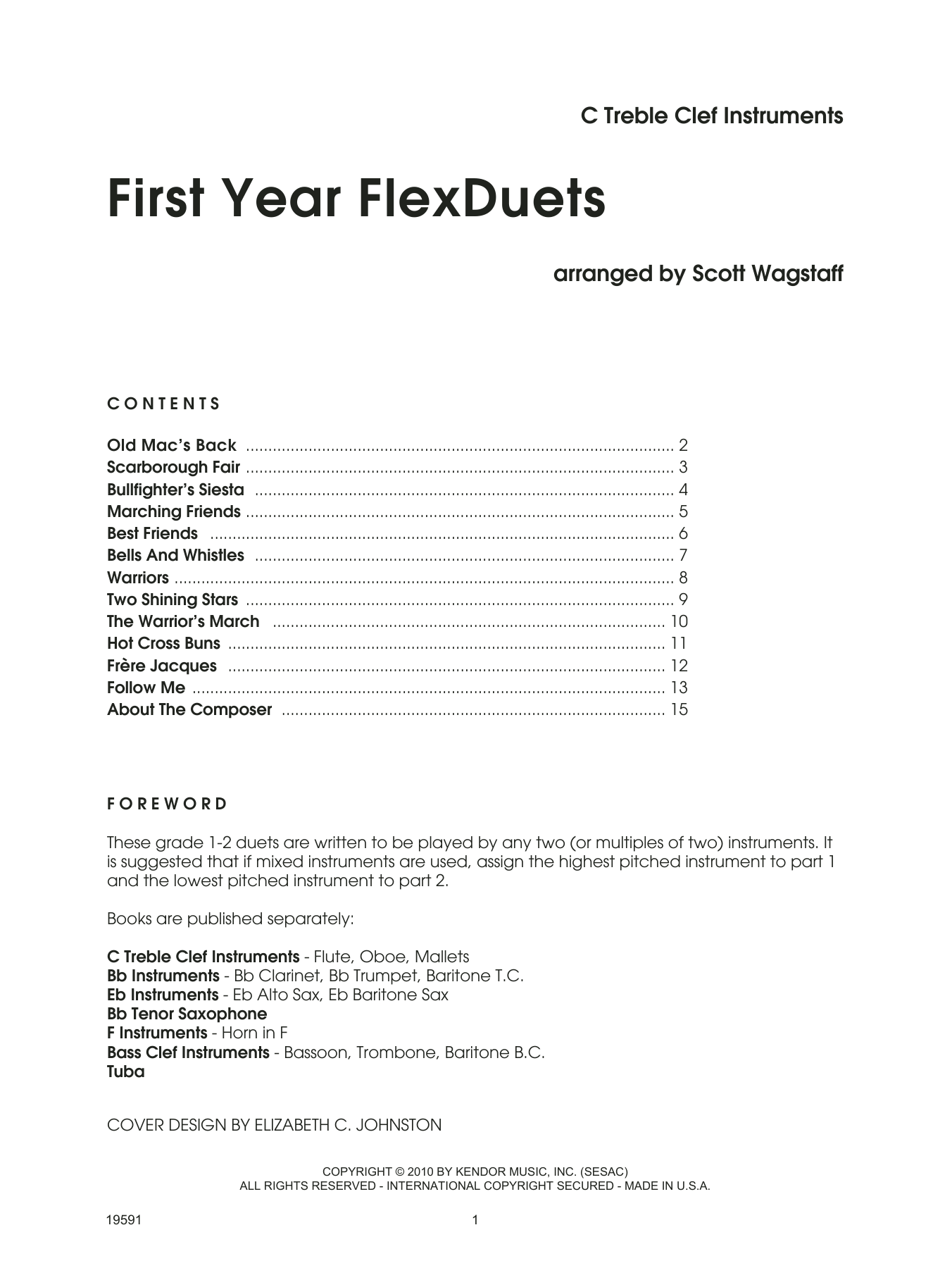 First Year FlexDuets - C Treble Clef Instruments (Woodwind Ensemble) von Scott Wagstaff