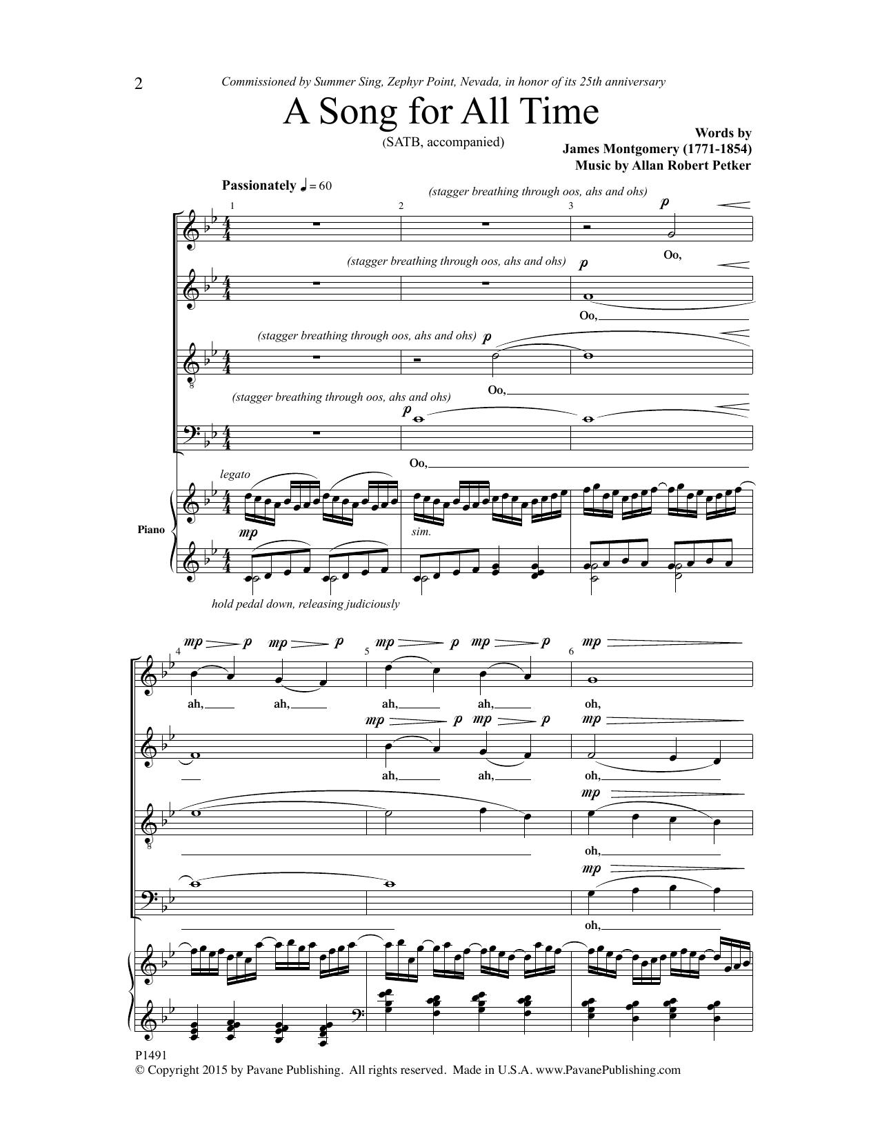 A Song for All Time (SATB Choir) von Allan Robert Petker
