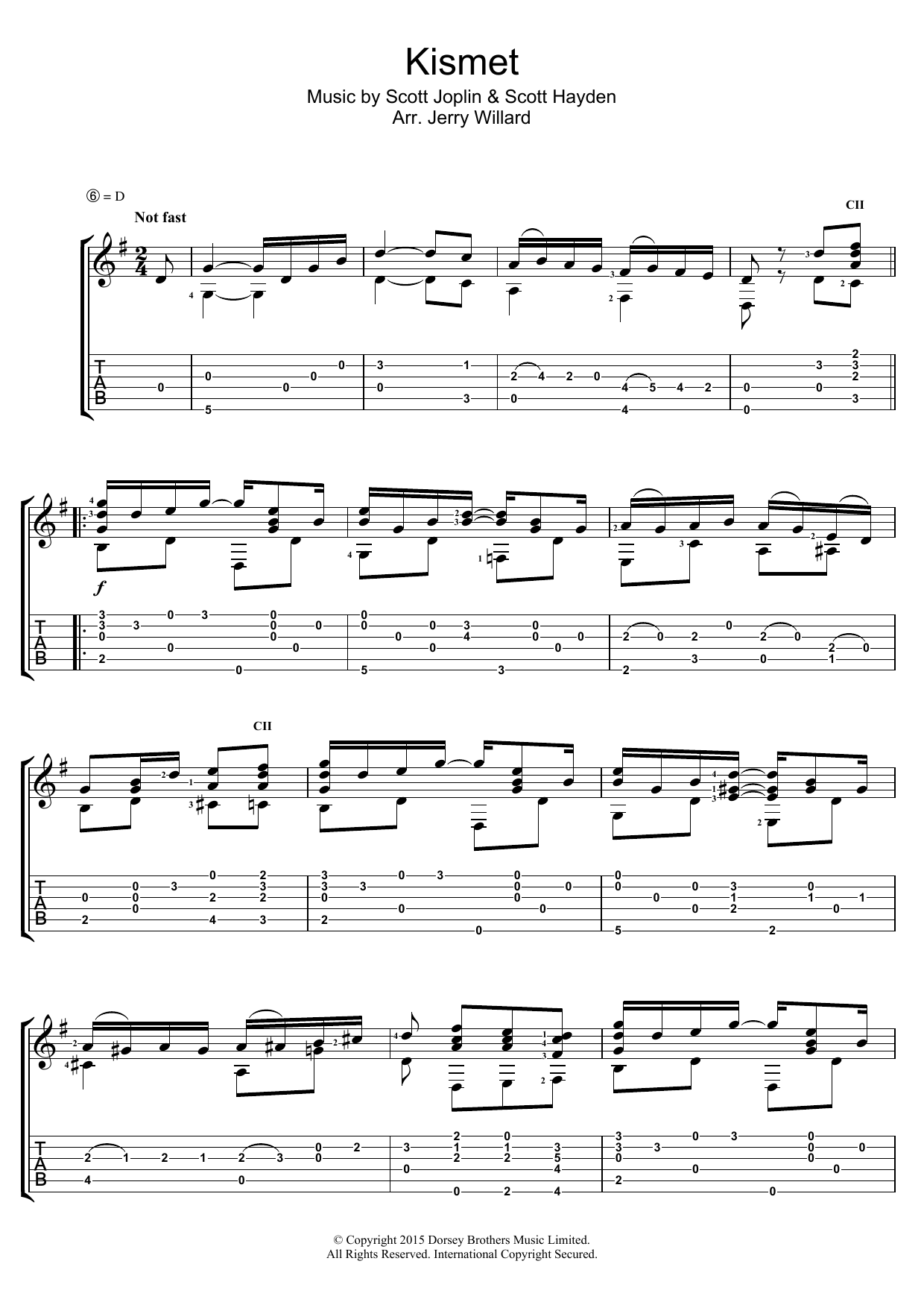 Kismet (Guitar Tab) von Scott Joplin