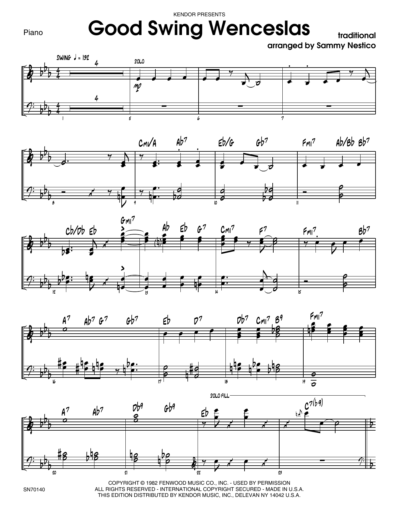 Good Swing Wenceslas - Piano (Jazz Ensemble) von Sammy Nestico