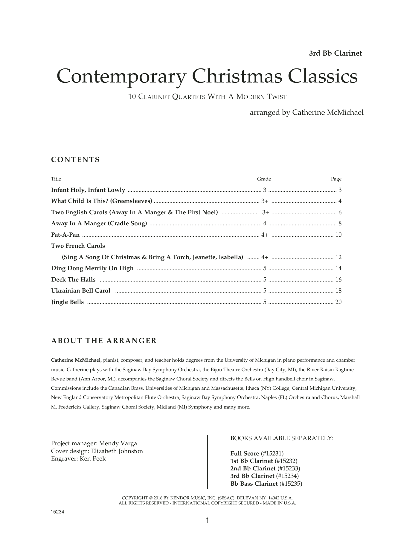 Contemporary Christmas Classics - 3rd Bb Clarinet (Woodwind Ensemble) von Catherine McMichael