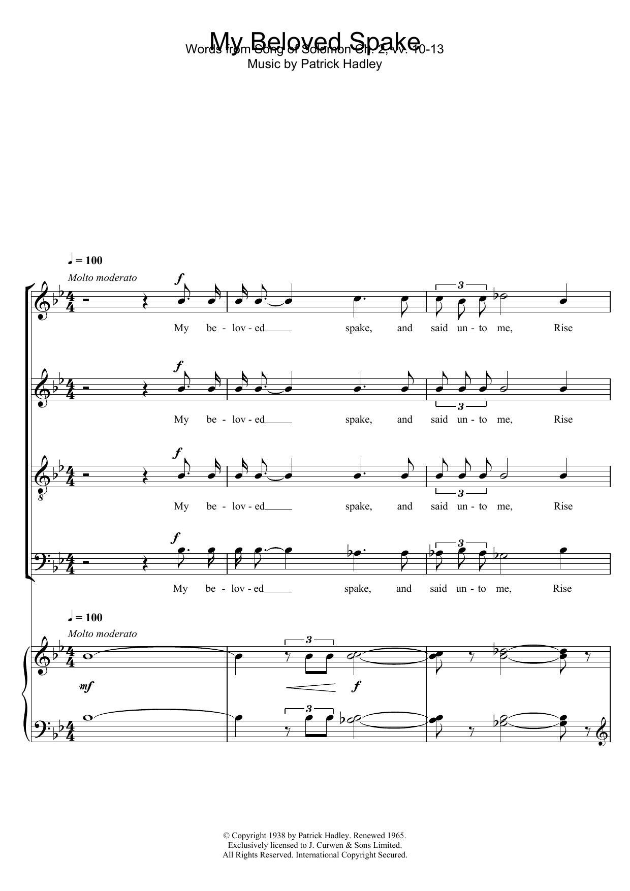 My Beloved Spake (SATB Choir) von Patrick Hadley