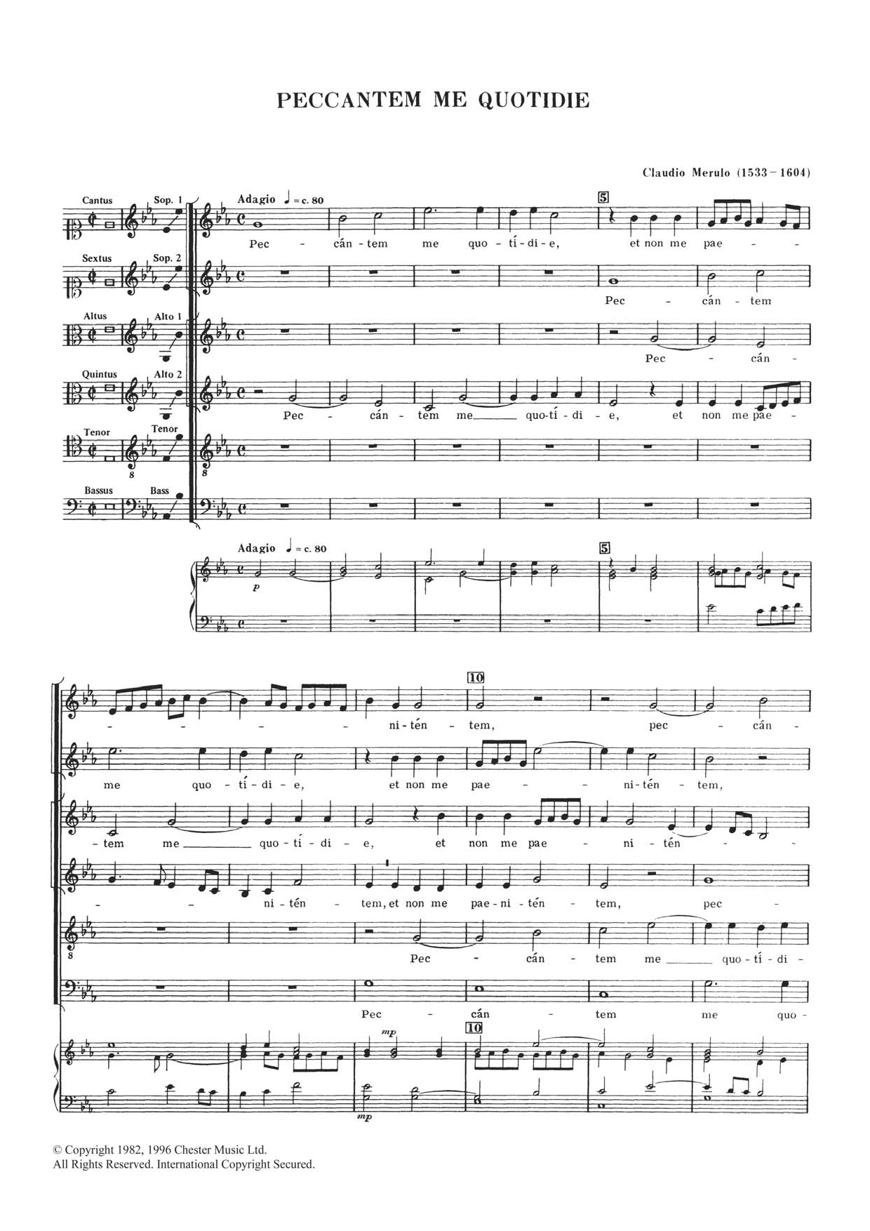 Peccantem Me Quotidie (SATB Choir) von Claudio Merulo