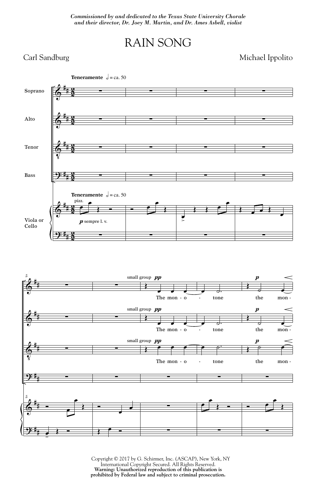 Rain Song (SATB Choir) von Michael Ippolito
