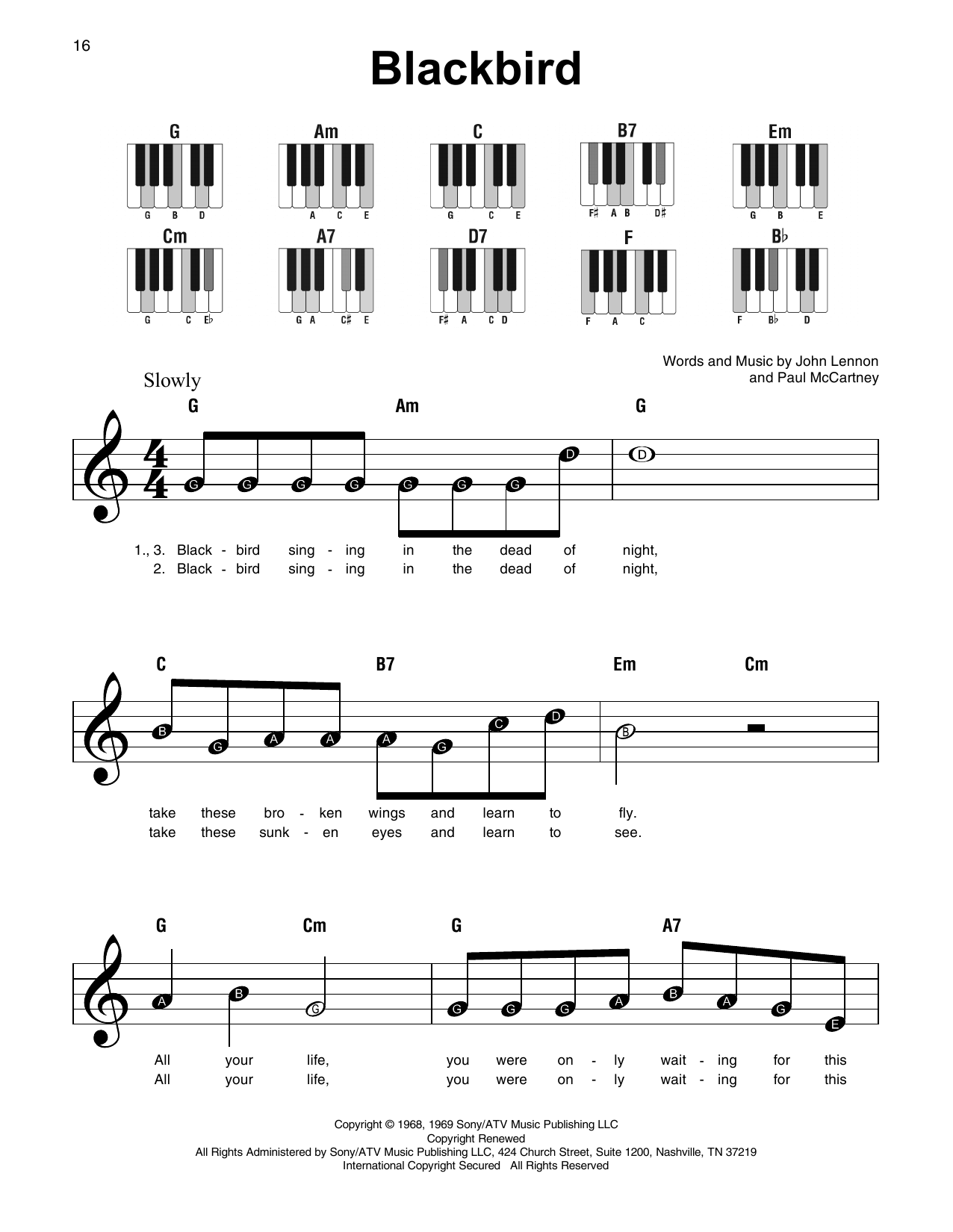 Blackbird (Super Easy Piano) von The Beatles