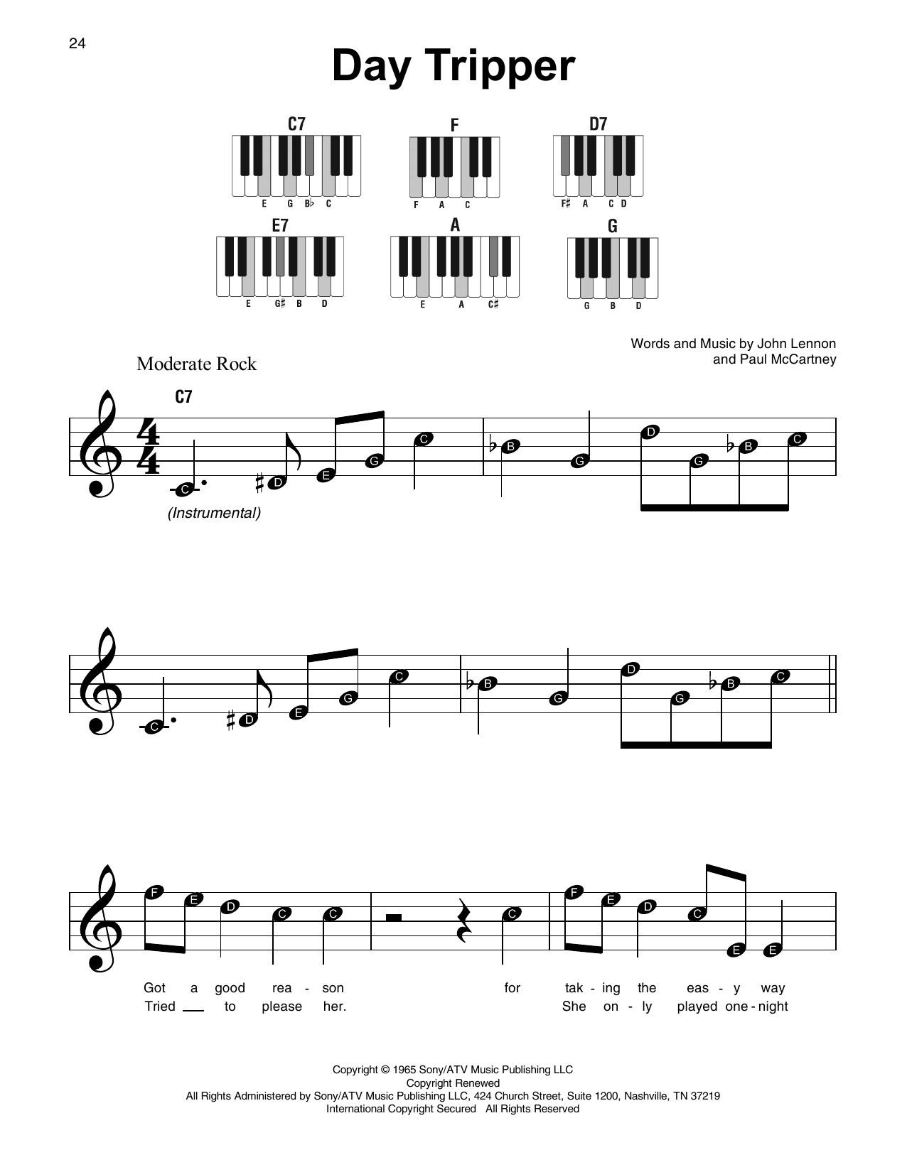Day Tripper (Super Easy Piano) von The Beatles