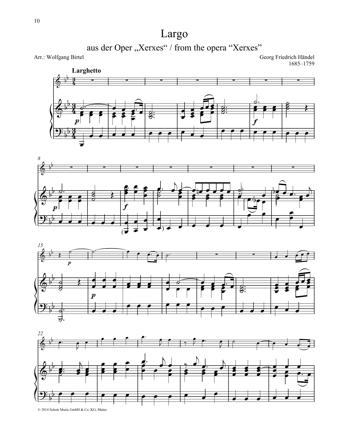 Largo (Woodwind Solo) von George Frideric Handel