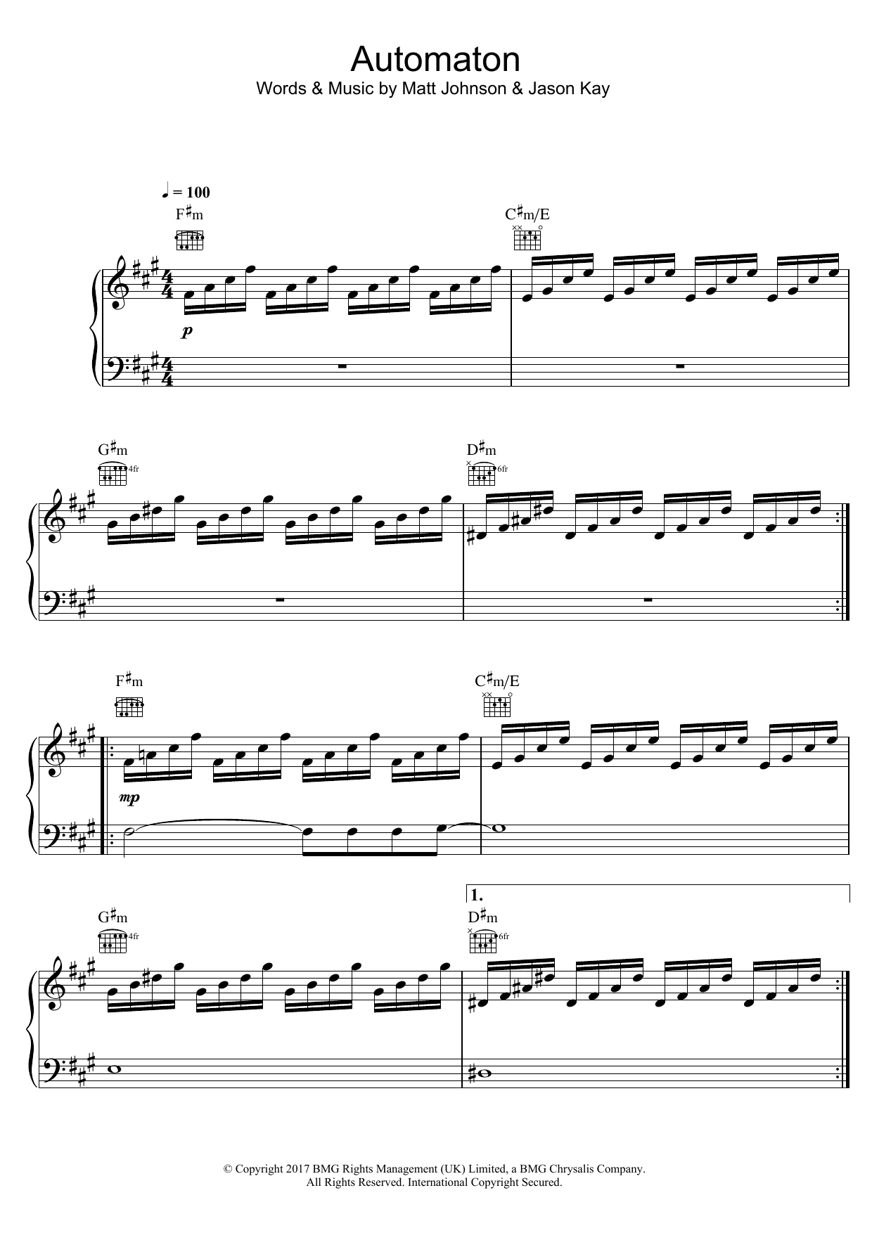Automaton (Piano, Vocal & Guitar Chords) von Jamiroquai