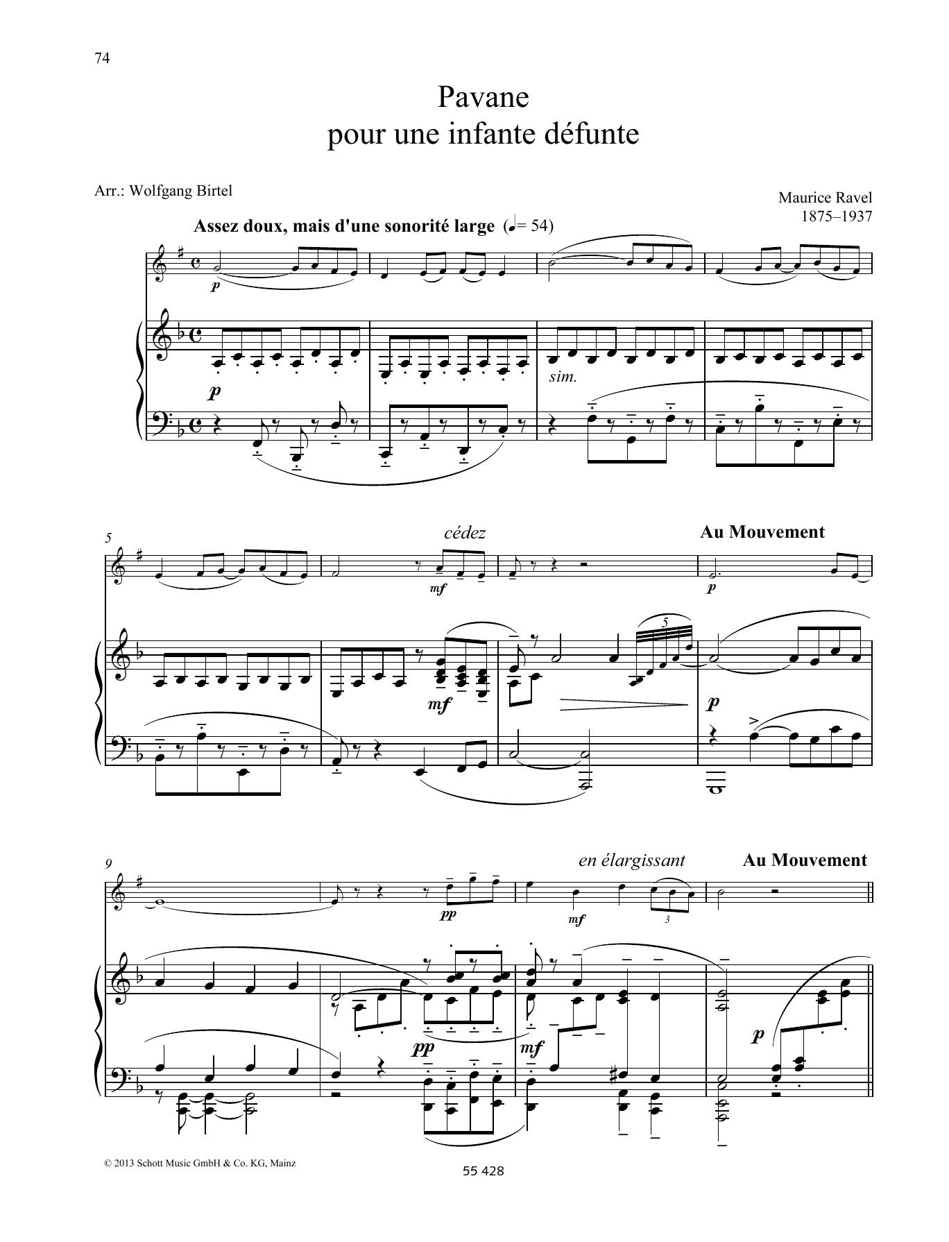 Pavane pour une Infante Dfunte (Woodwind Solo) von Maurice Ravel