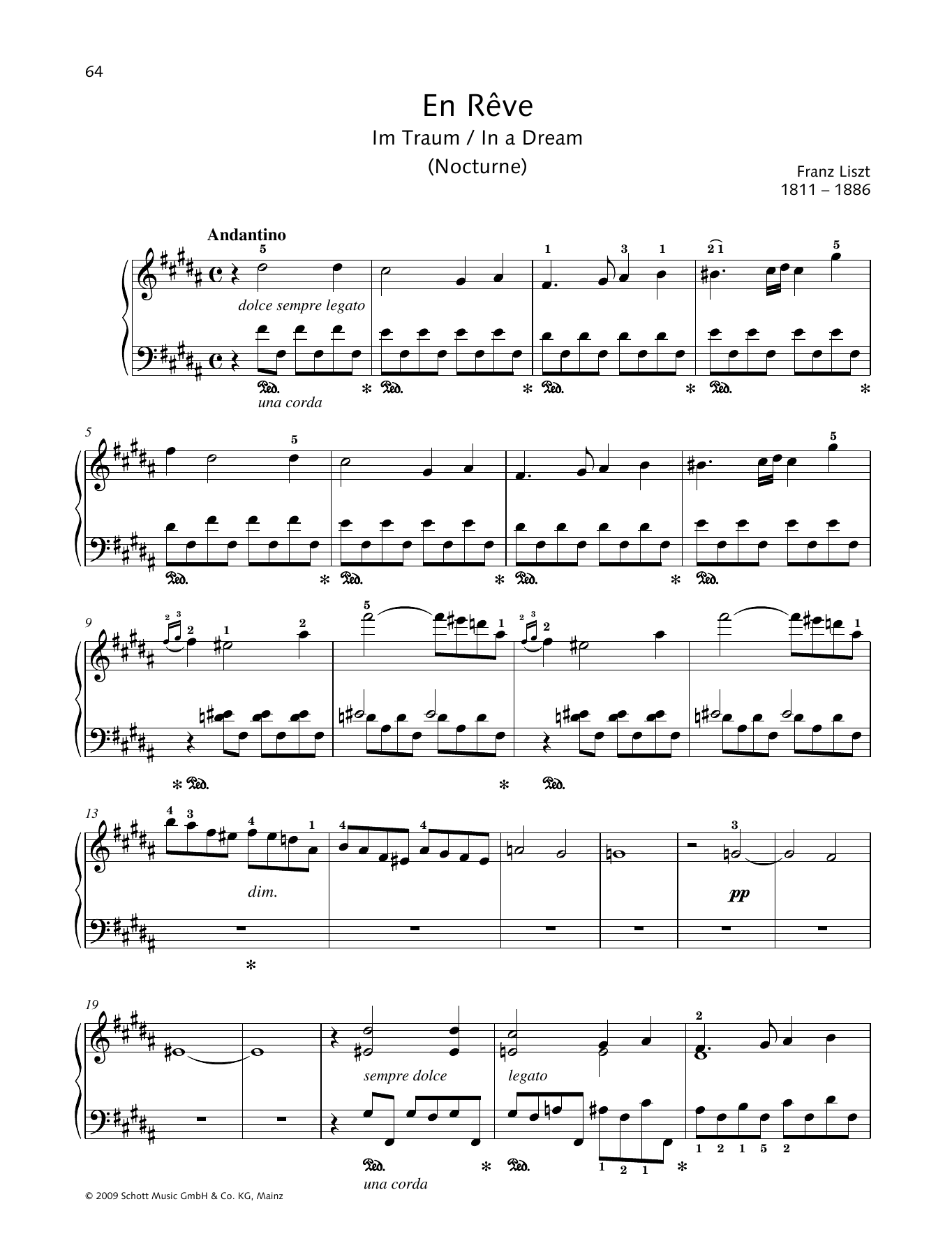 In a Dream (Piano Solo) von Franz Liszt