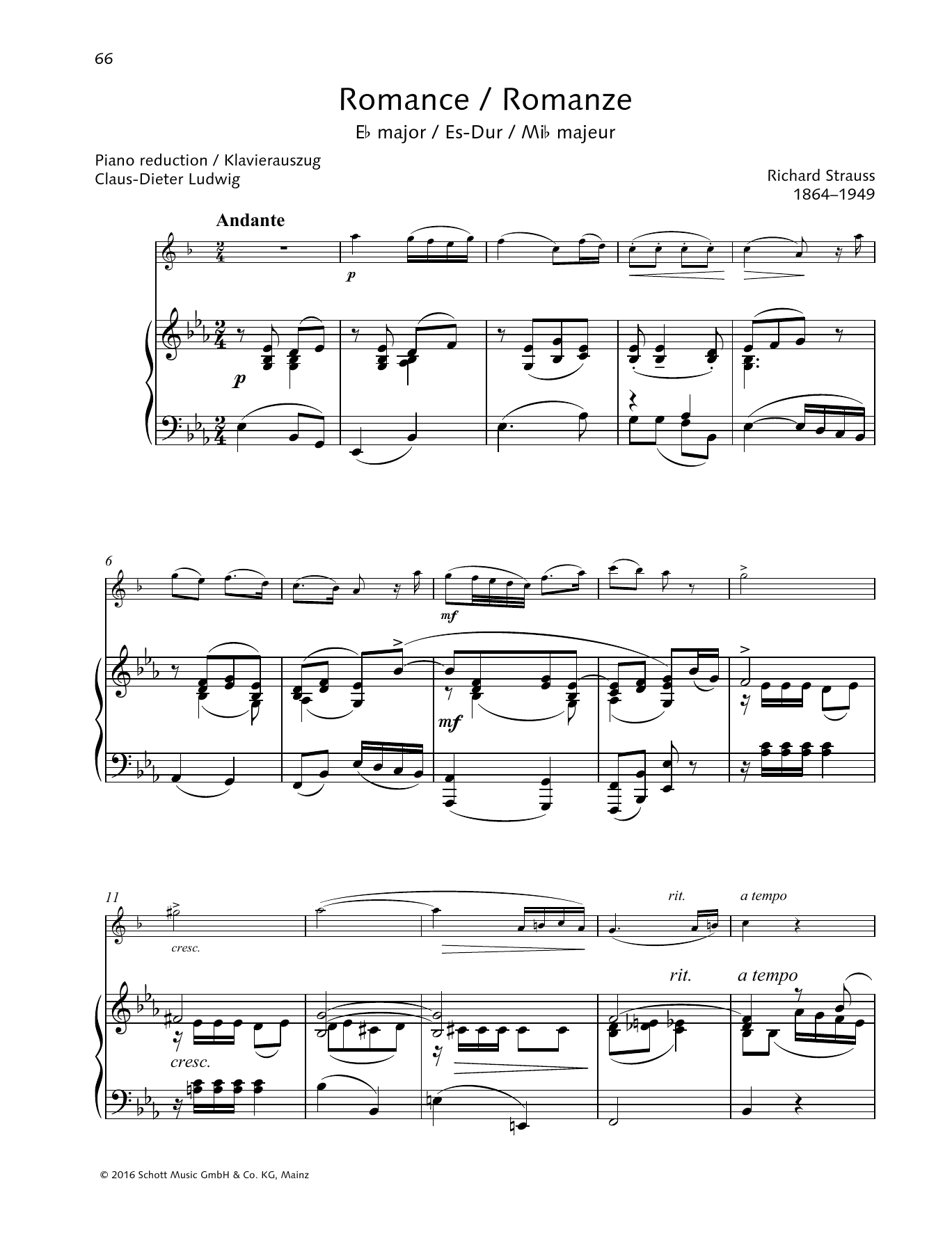 Romance E-flat major (Woodwind Solo) von Richard Strauss