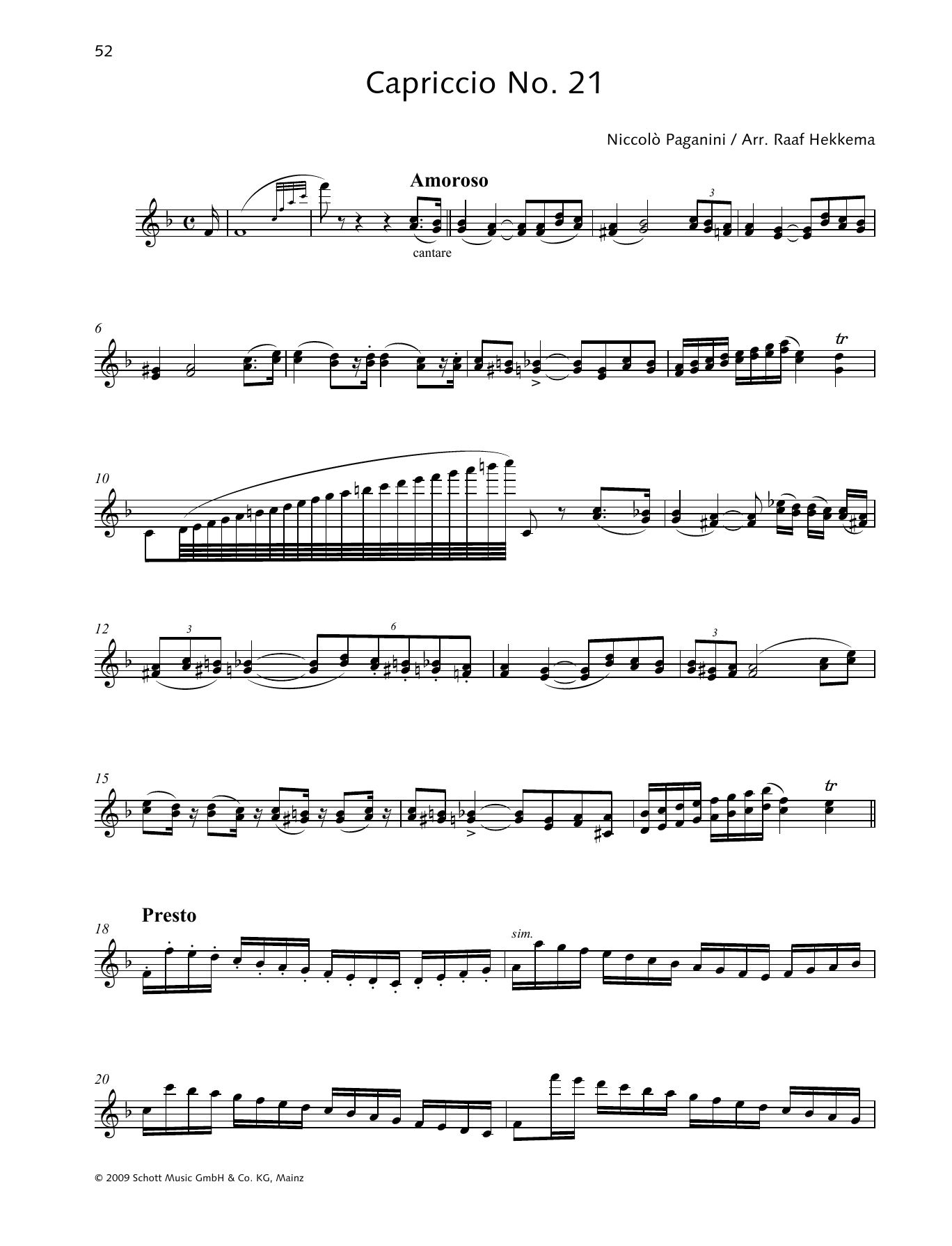 Capriccio No. 21 (Woodwind Solo) von Niccolo Paganini
