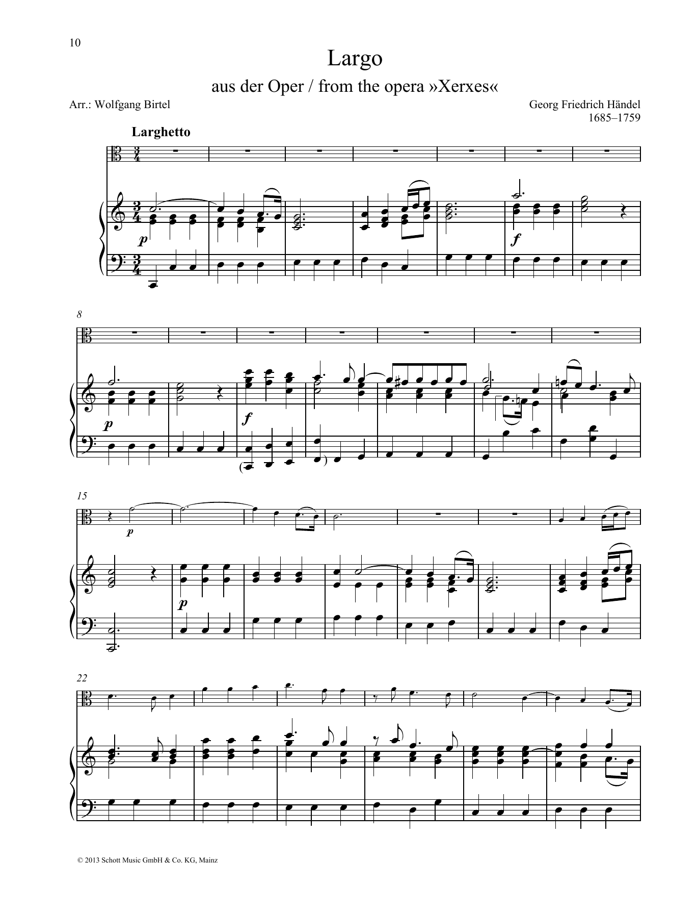 Largo (String Solo) von George Frideric Handel