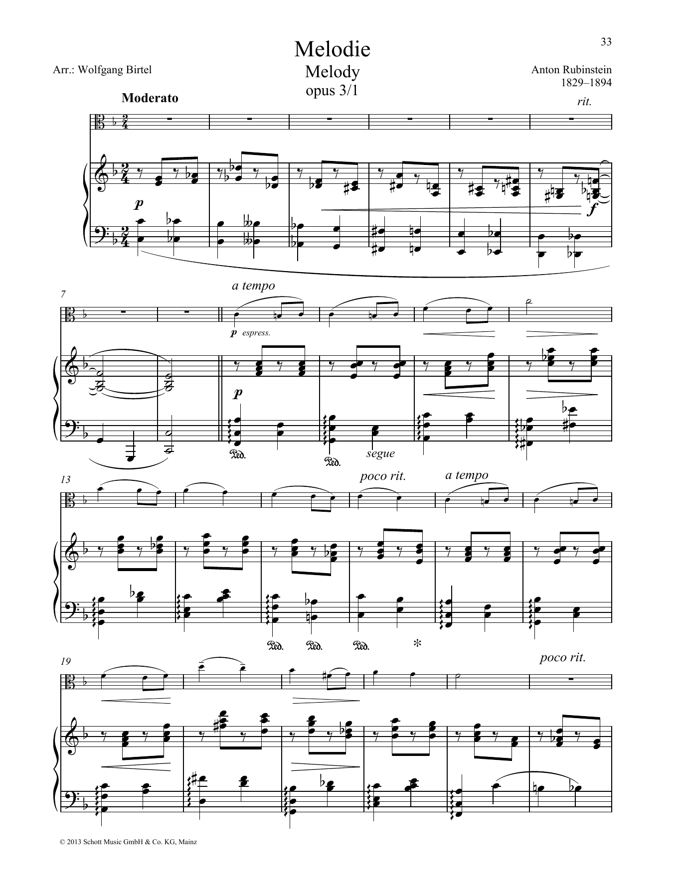 Melody (String Solo) von Anton Rubinstein