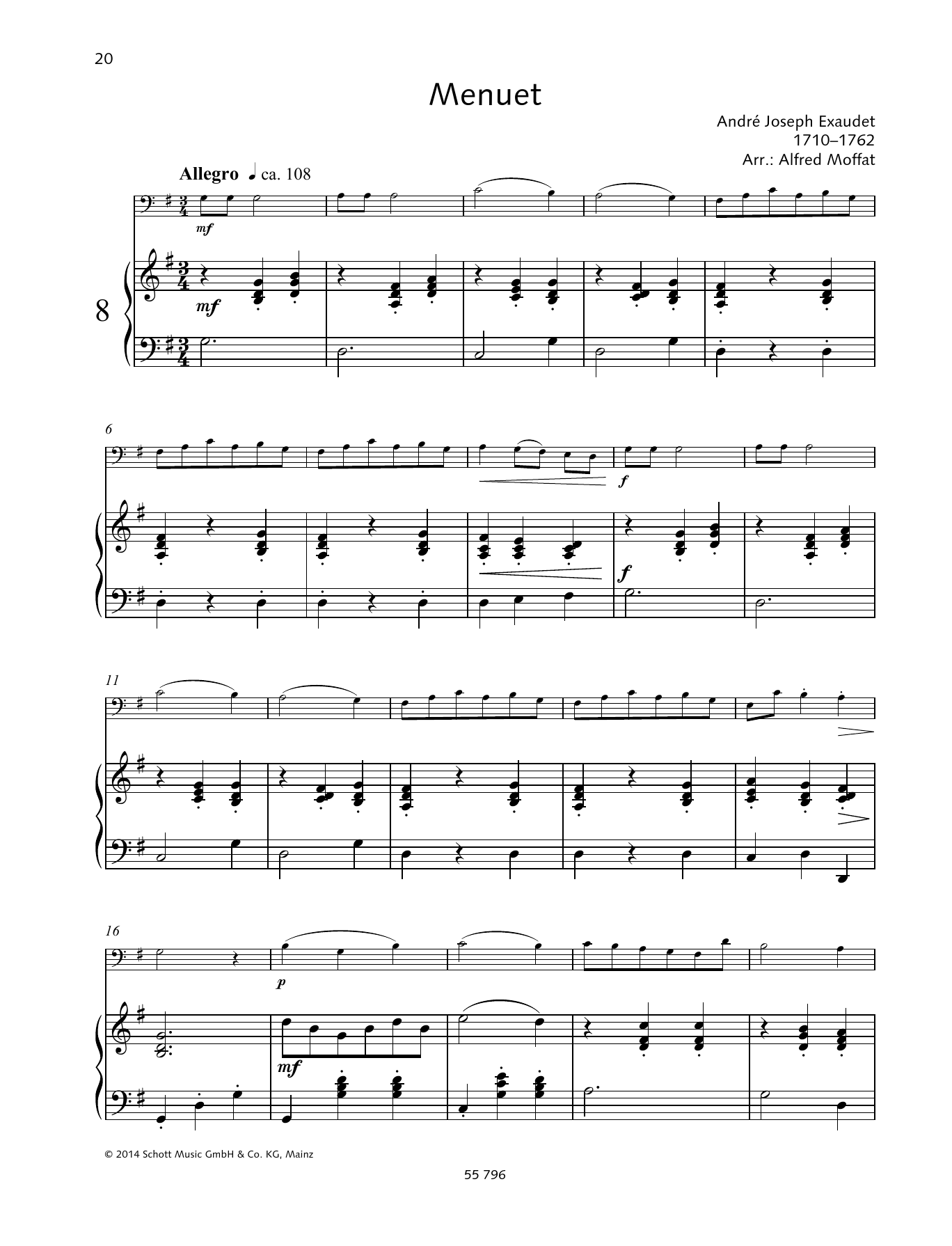 Menuet (String Solo) von Andr Joseph Exaudet
