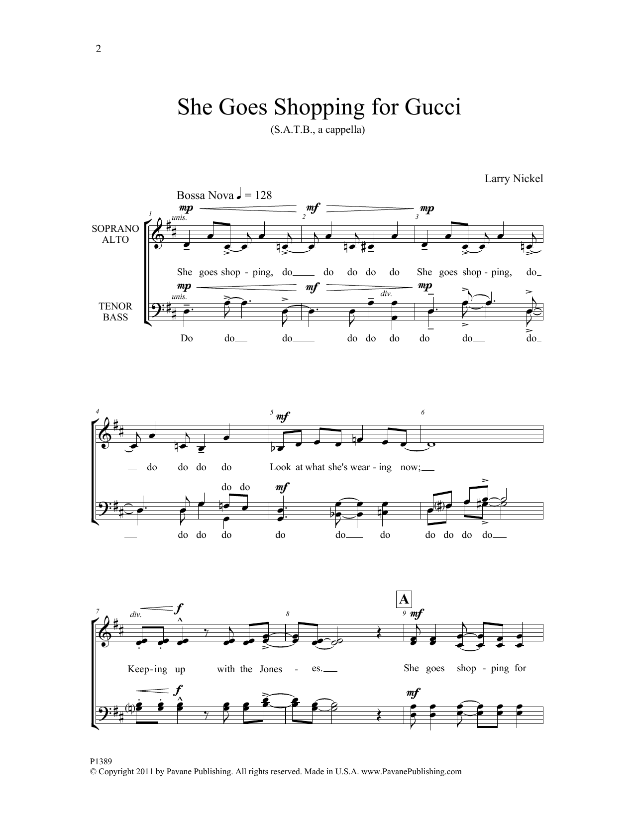 She Goes Shopping for Gucci (SATB Choir) von Larry Nickel