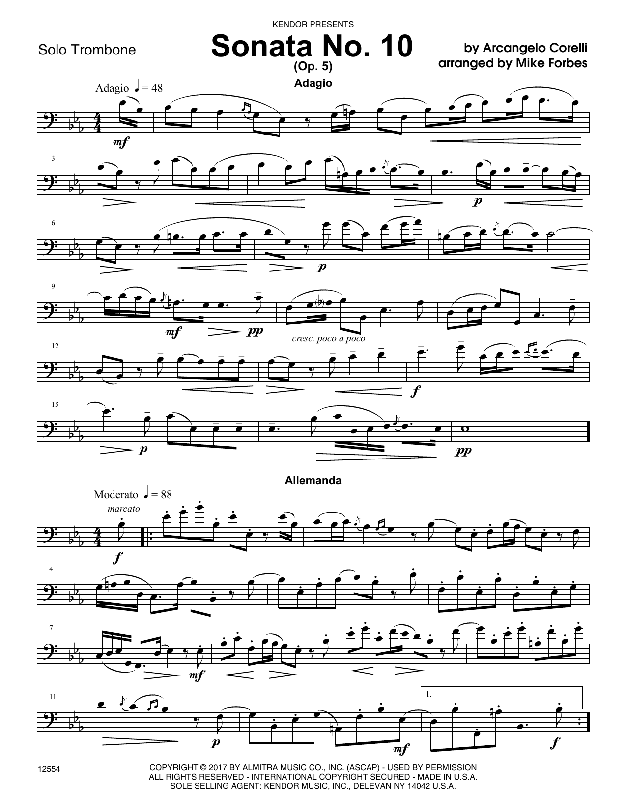 Sonata No. 10 (Op. 5) - Trombone (Brass Solo) von Mike Forbes