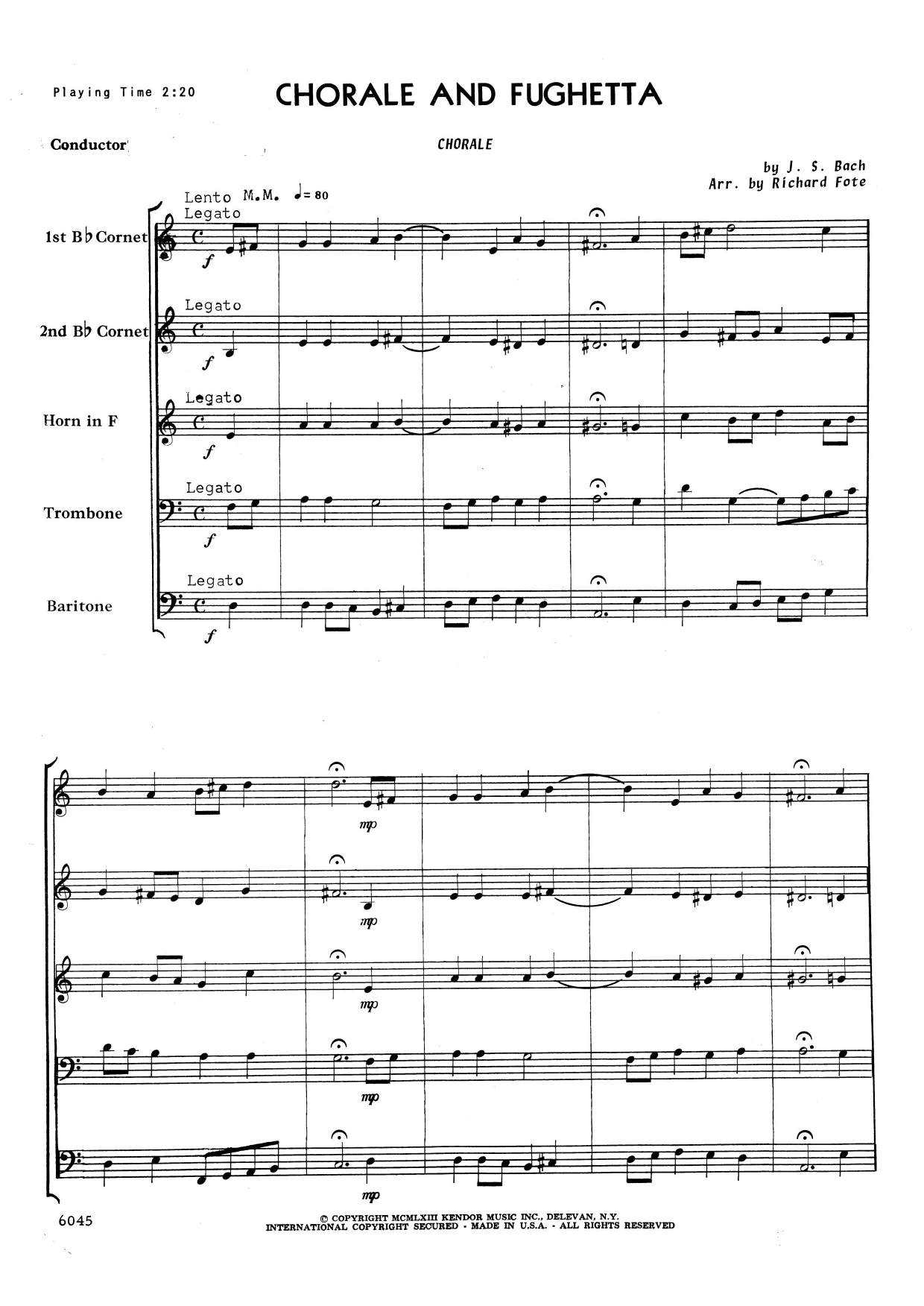 Chorale And Fughetta - Full Score (Brass Ensemble) von Richard Fote