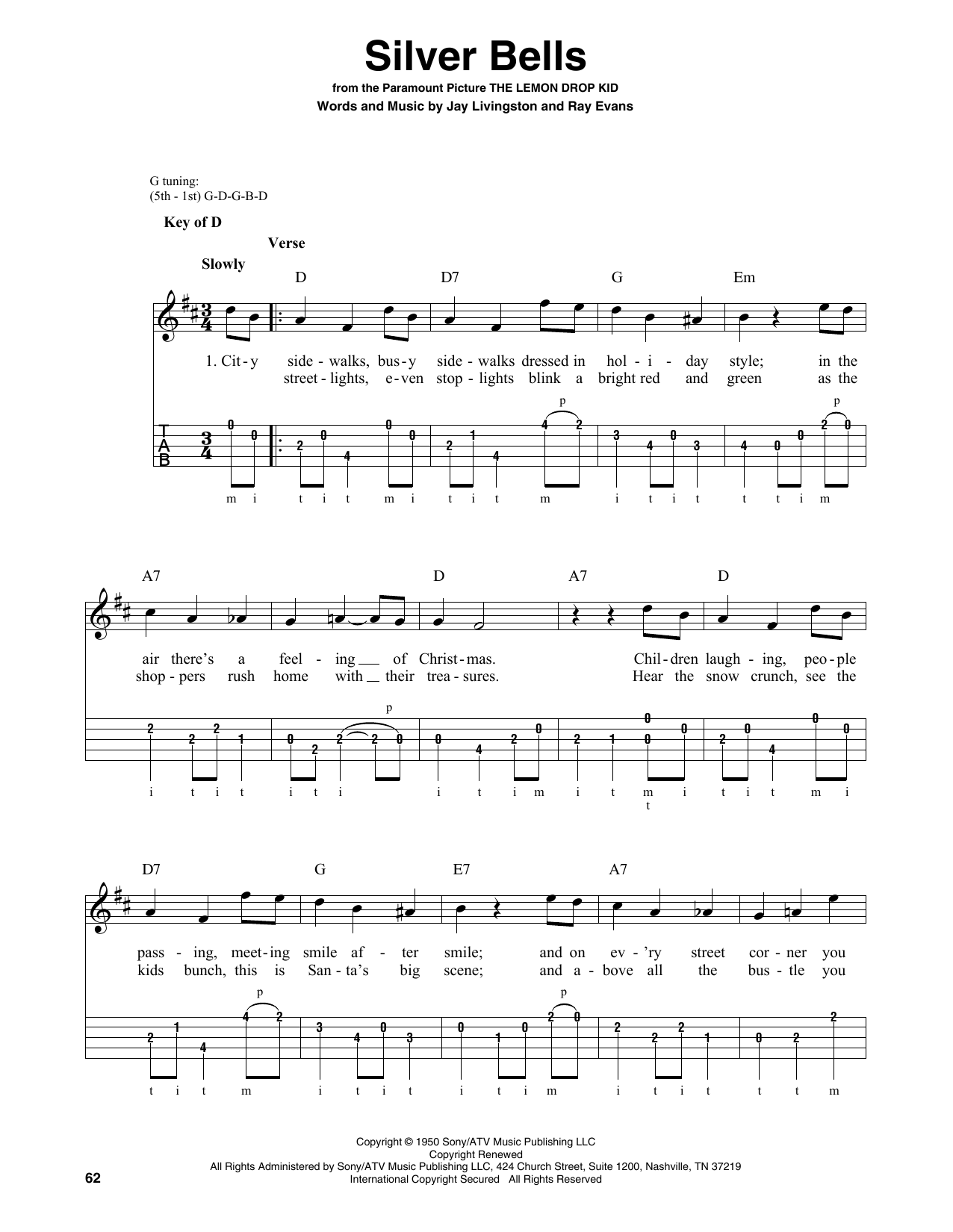 Silver Bells (Banjo Tab) von Jay Livingston
