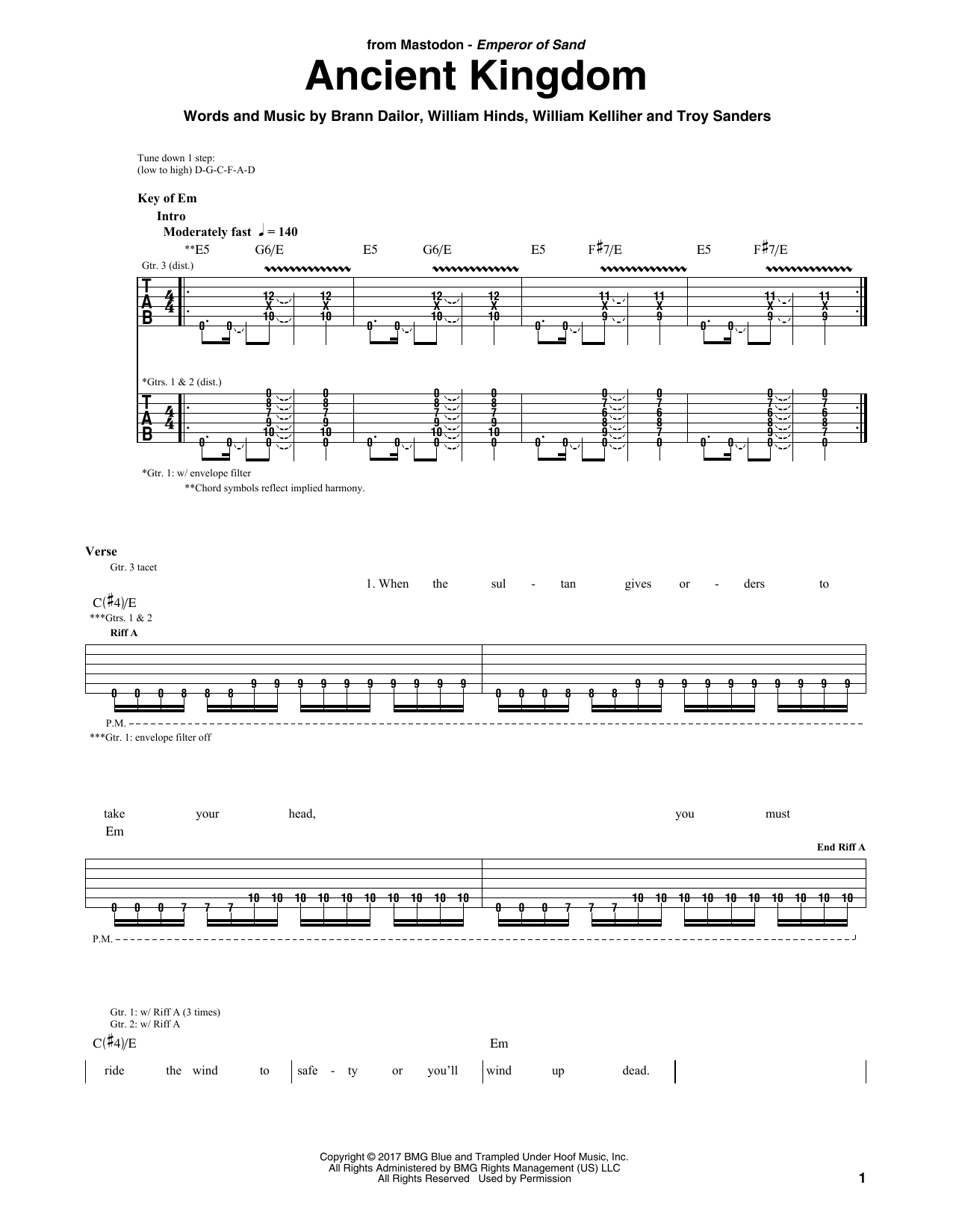 Ancient Kingdom (Guitar Rhythm Tab) von Mastodon
