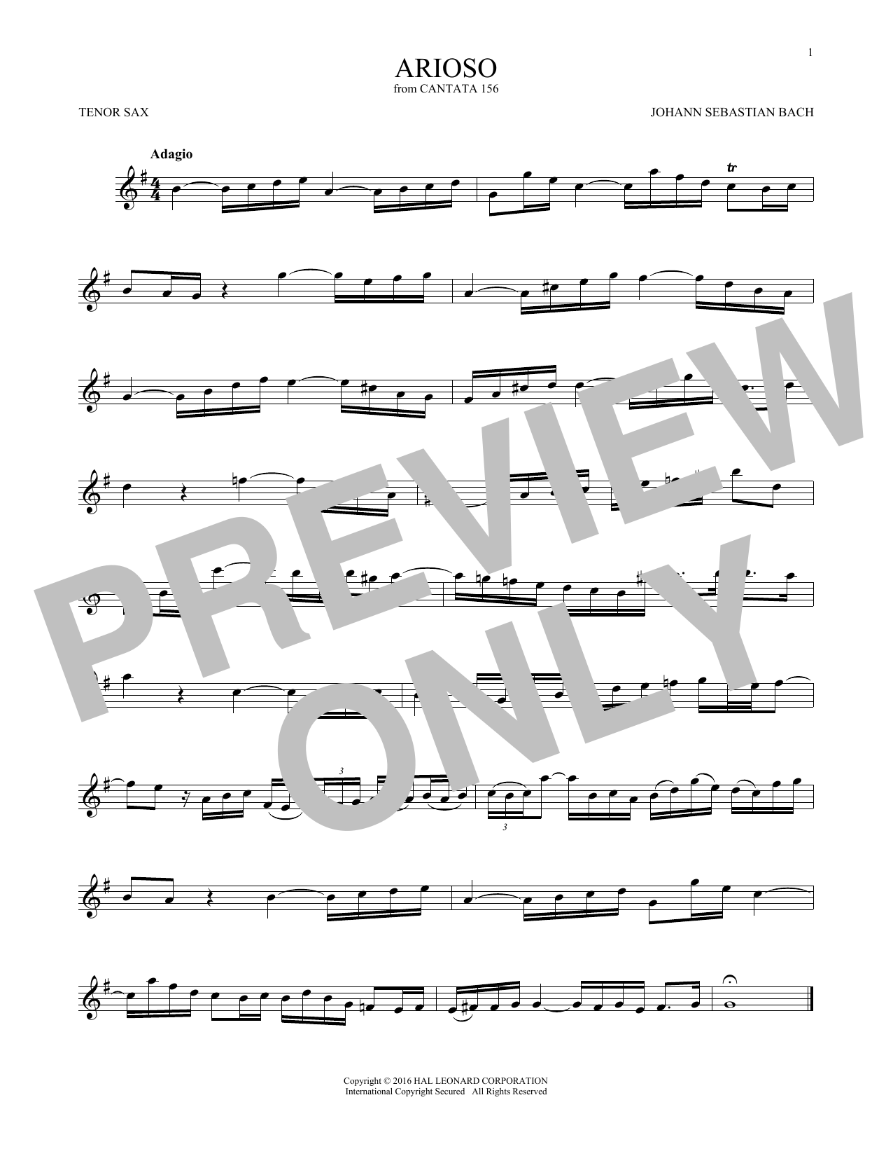 Arioso (Tenor Sax Solo) von Johann Sebastian Bach