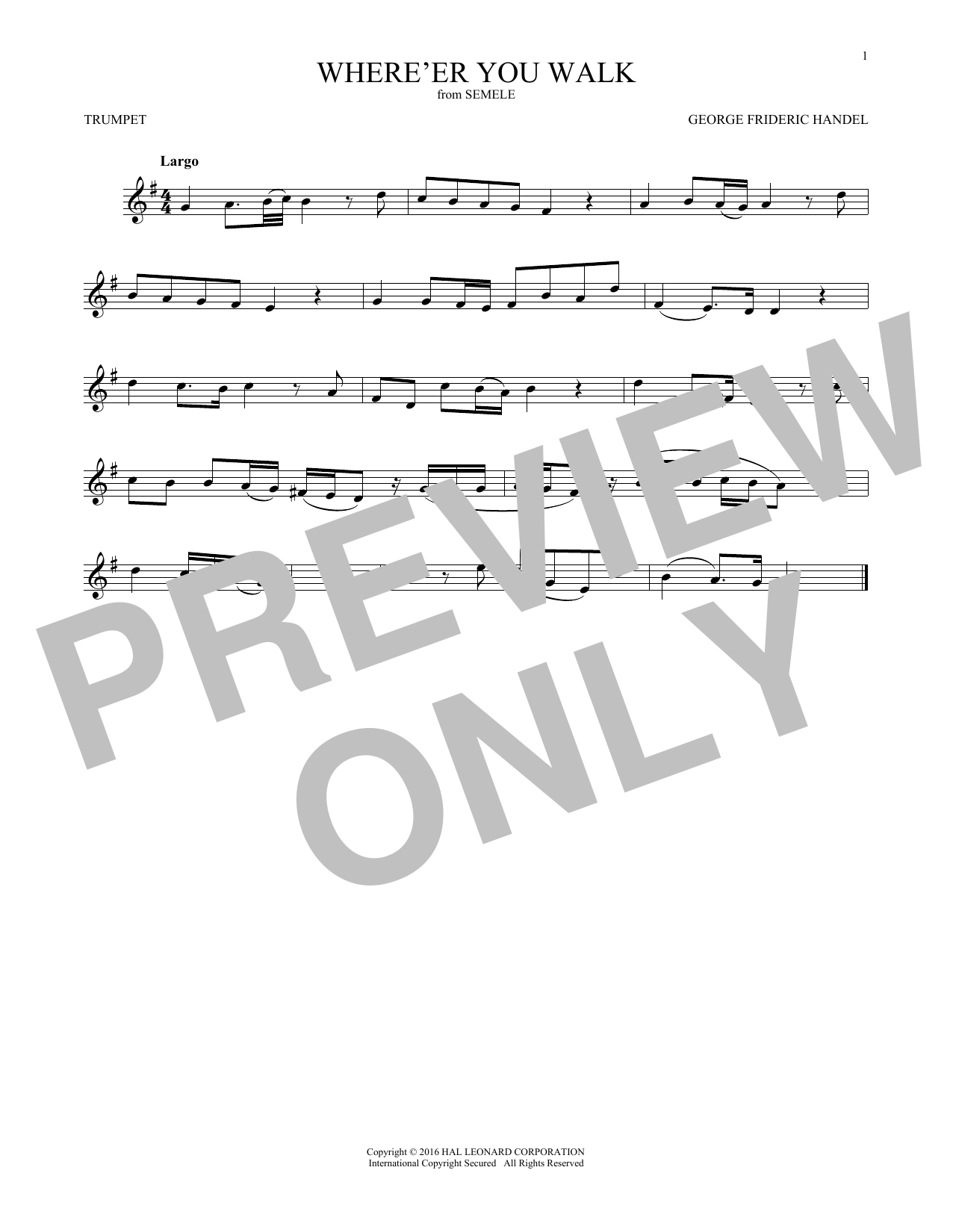 Where E'er You Walk (Trumpet Solo) von George Frideric Handel