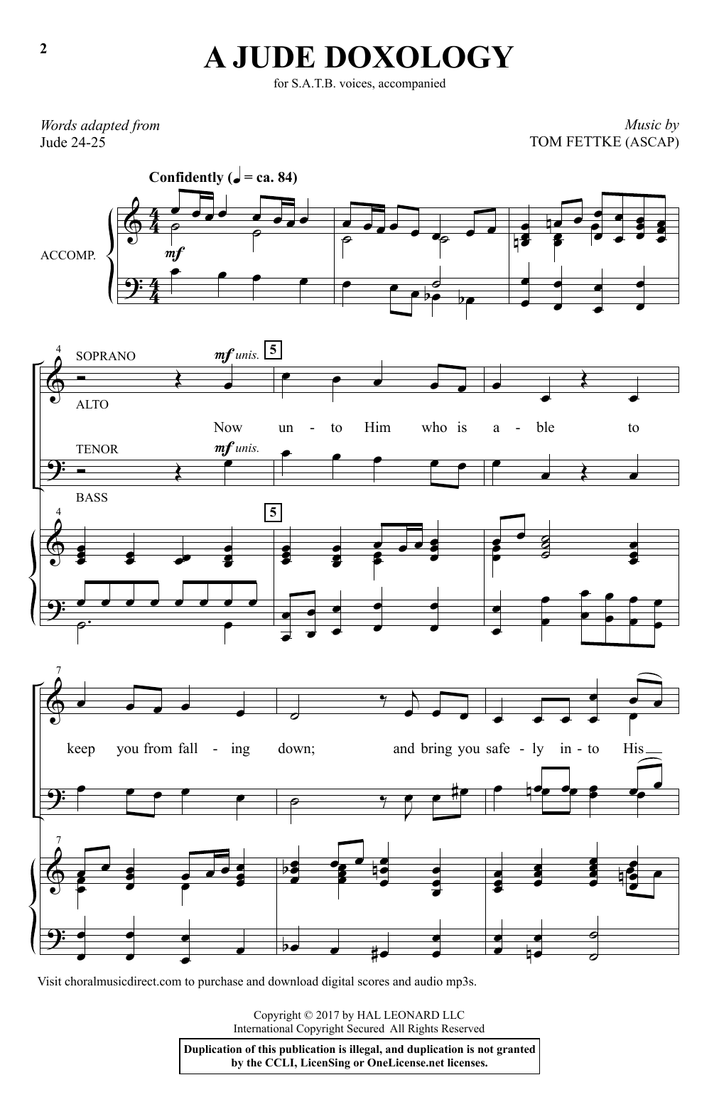 A Jude Doxology (SATB Choir) von Tom Fettke