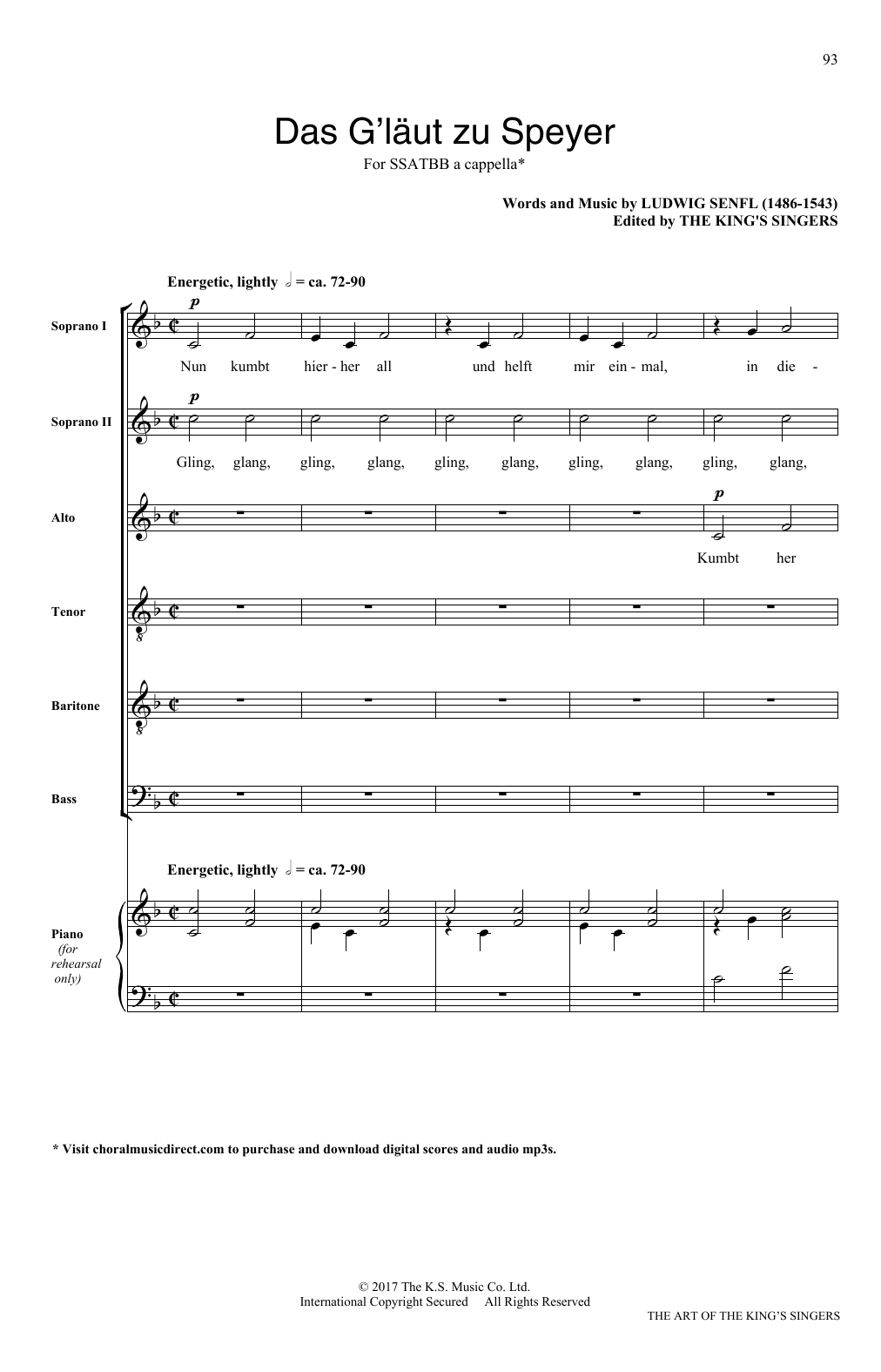 Das G'laut zu Speyer (SATB Choir) von The King's Singers