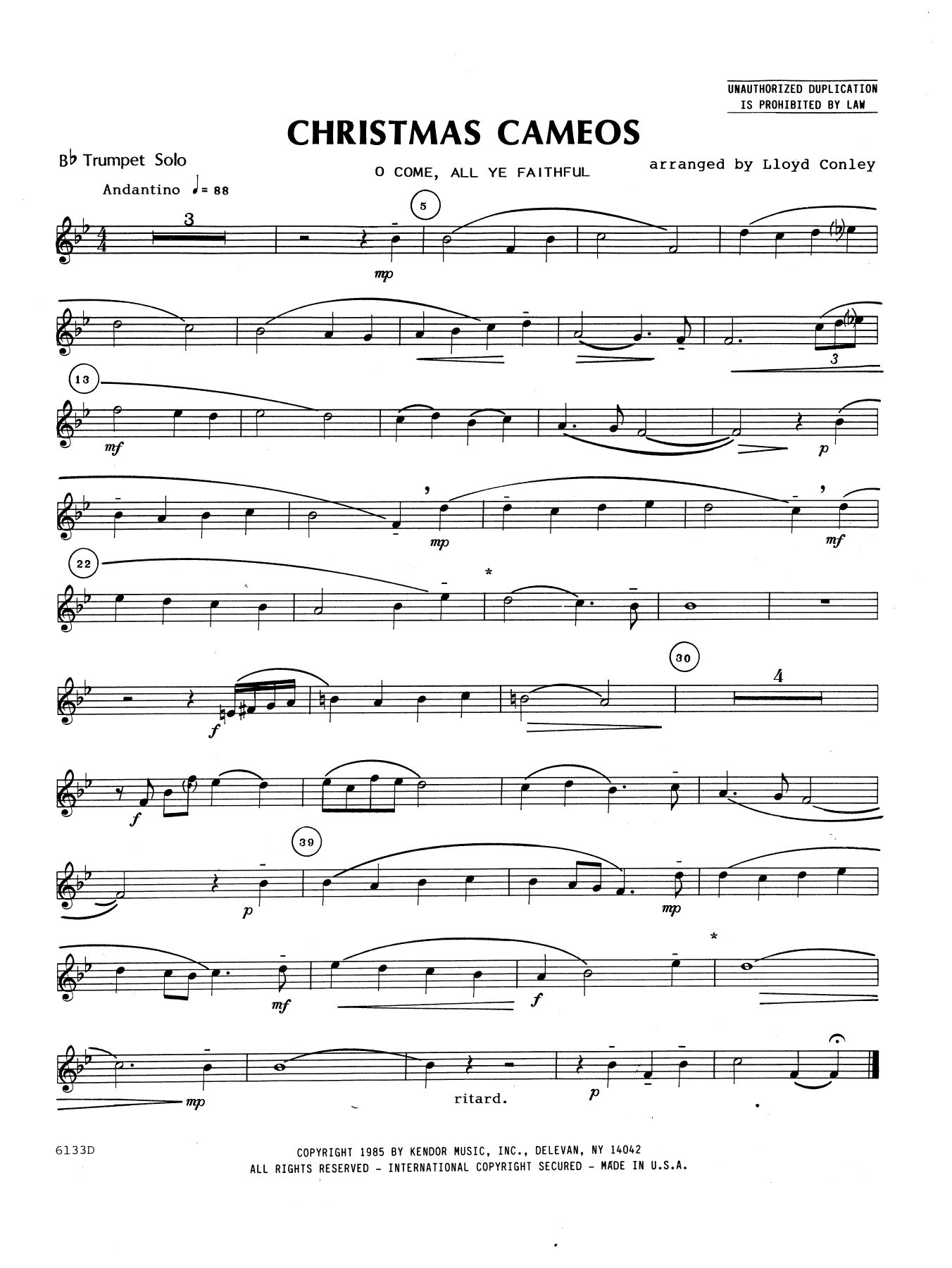 Christmas Cameos - Bb Trumpet (Brass Solo) von Lloyd Conley