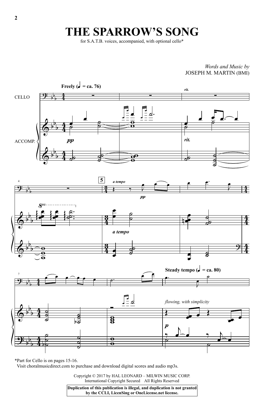 The Sparrow's Song (SATB Choir) von Joseph M. Martin