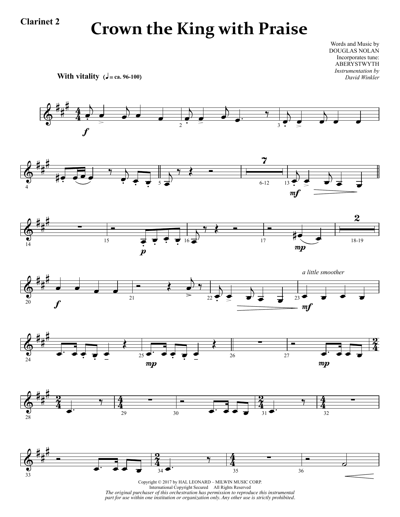 Crown the King with Praise - Bb Clarinet 2 (Choir Instrumental Pak) von Douglas Nolan