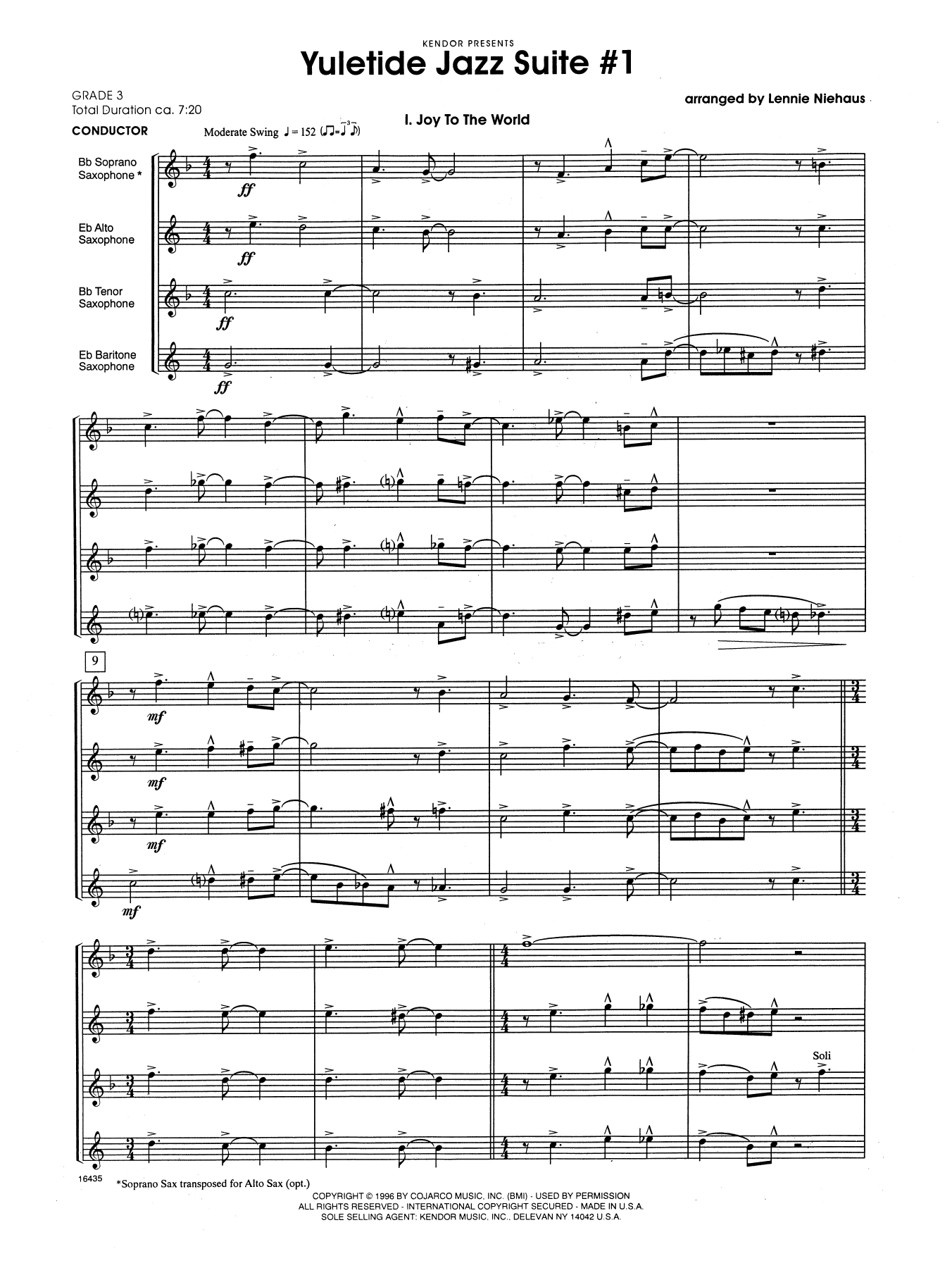 Yuletide Jazz Suite #1 - Full Score (Woodwind Ensemble) von Lennie Niehaus