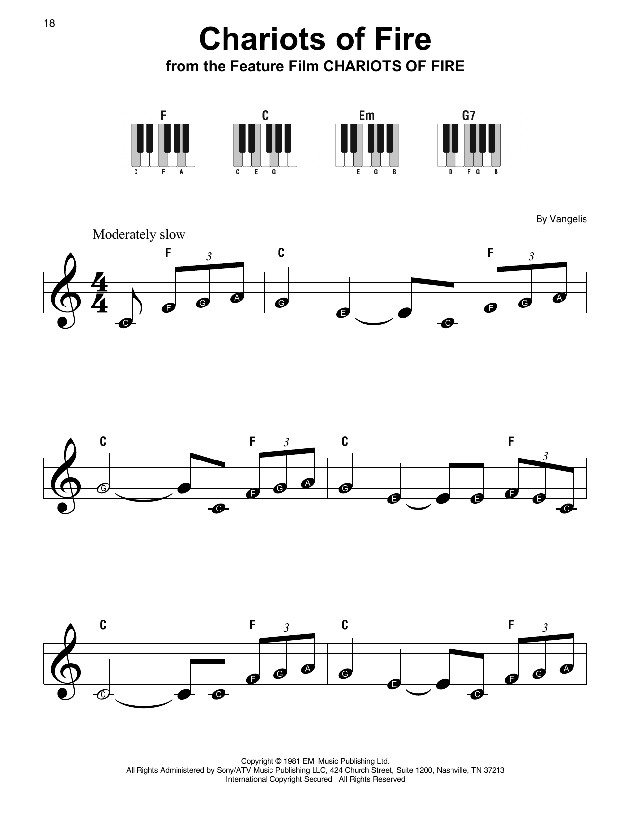 Chariots Of Fire (Super Easy Piano) von Vangelis