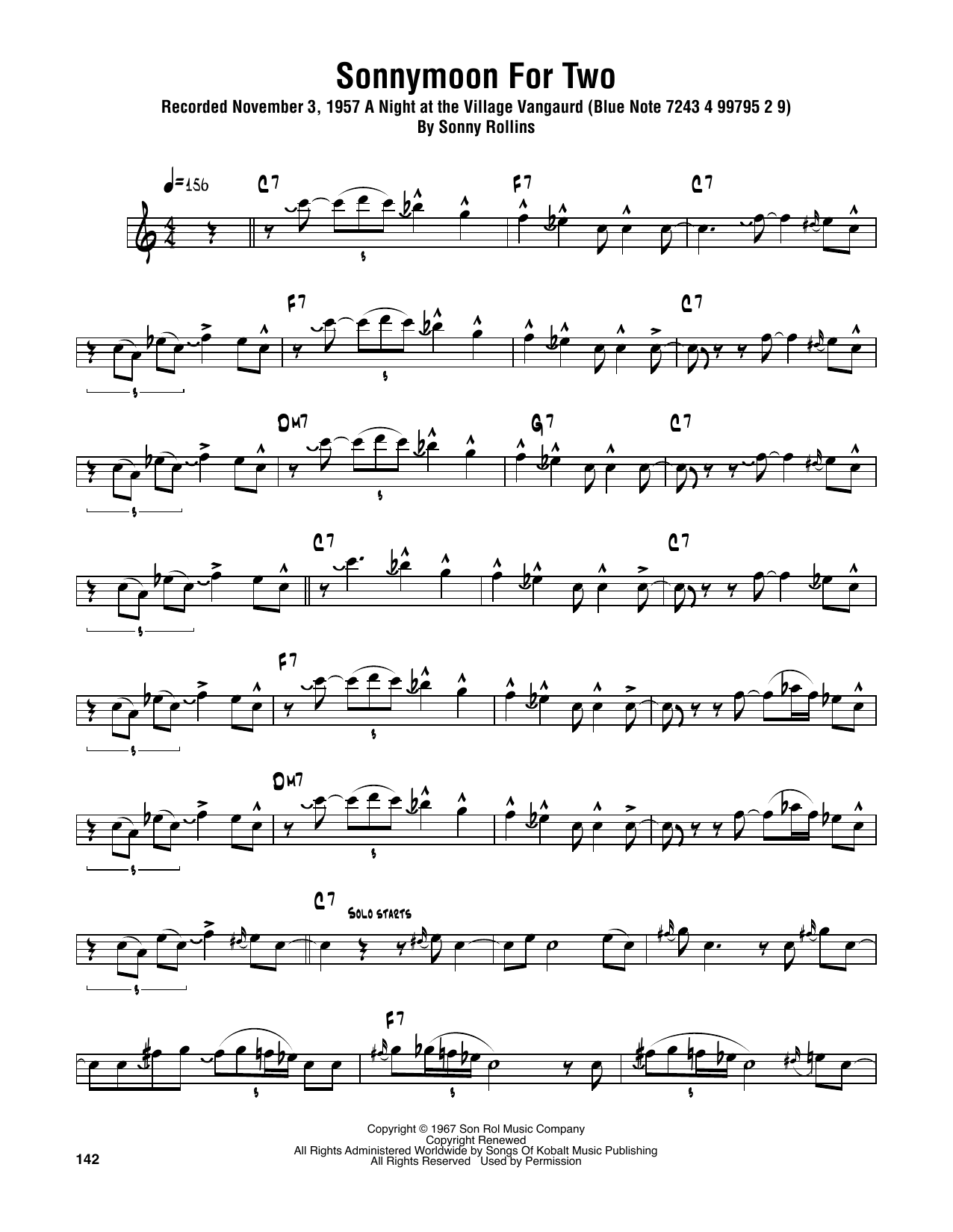 Sonnymoon For Two (Tenor Sax Transcription) von Sonny Rollins