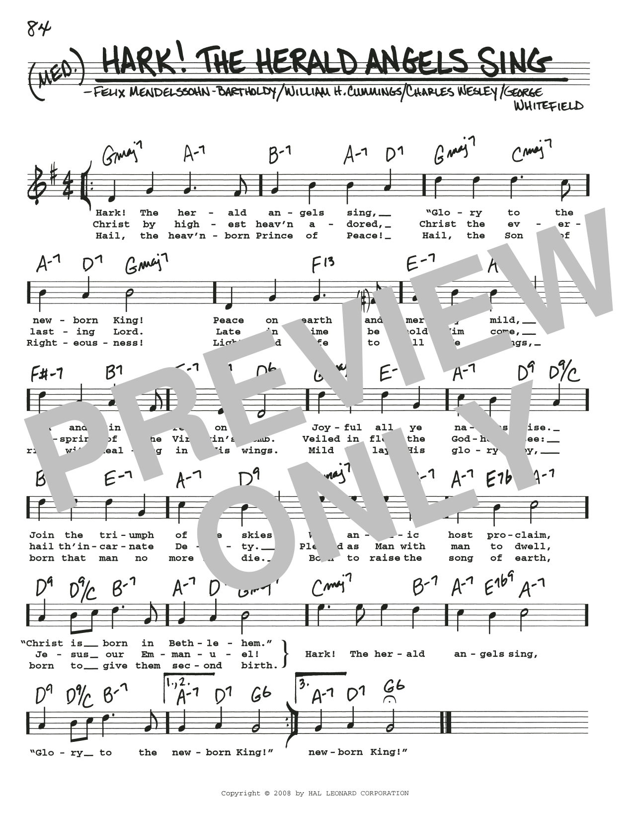 Hark! The Herald Angels Sing (Real Book  Melody, Lyrics & Chords) von Felix Mendelssohn-Bartholdy