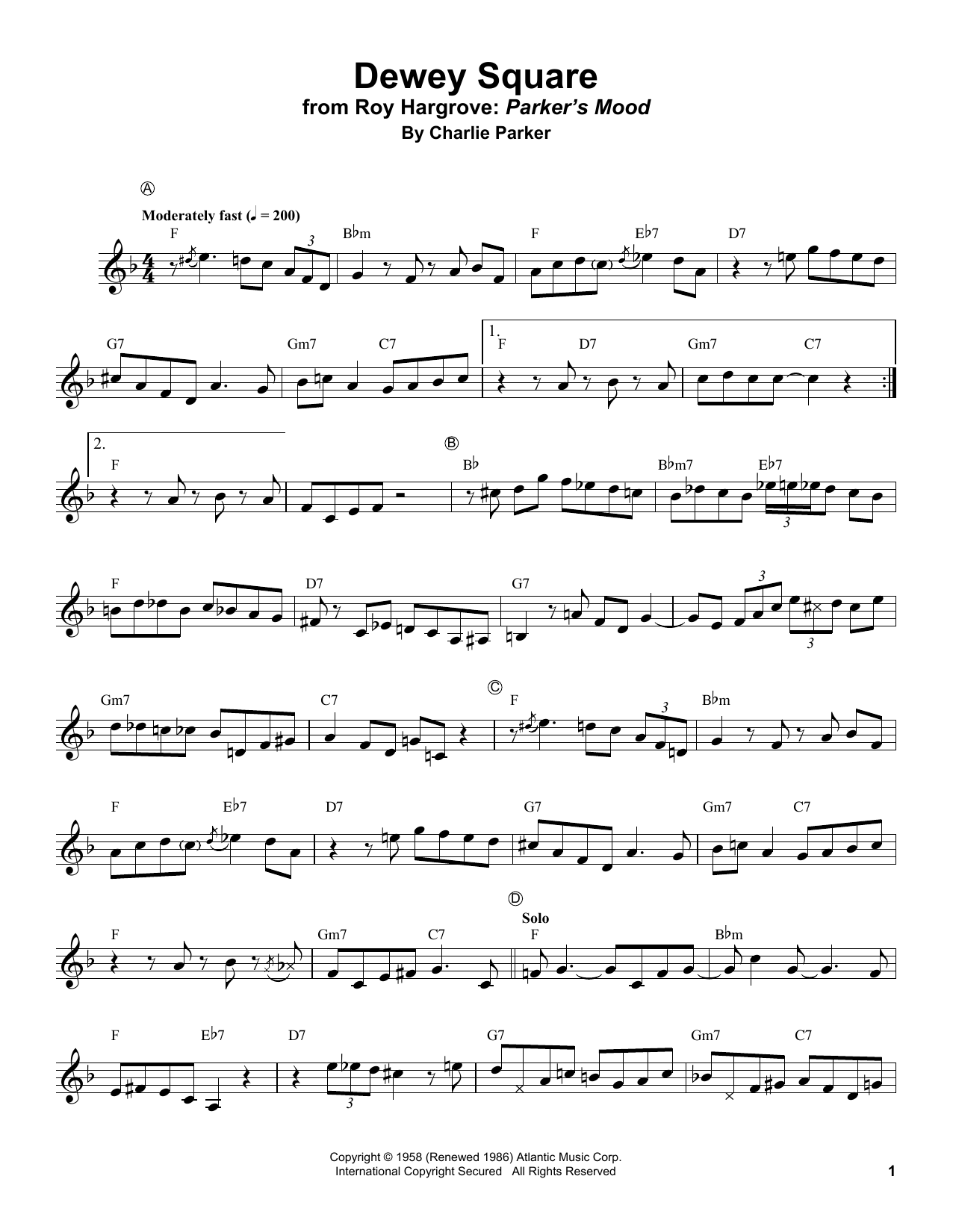 Dewey Square (Trumpet Transcription) von Roy Hargrove