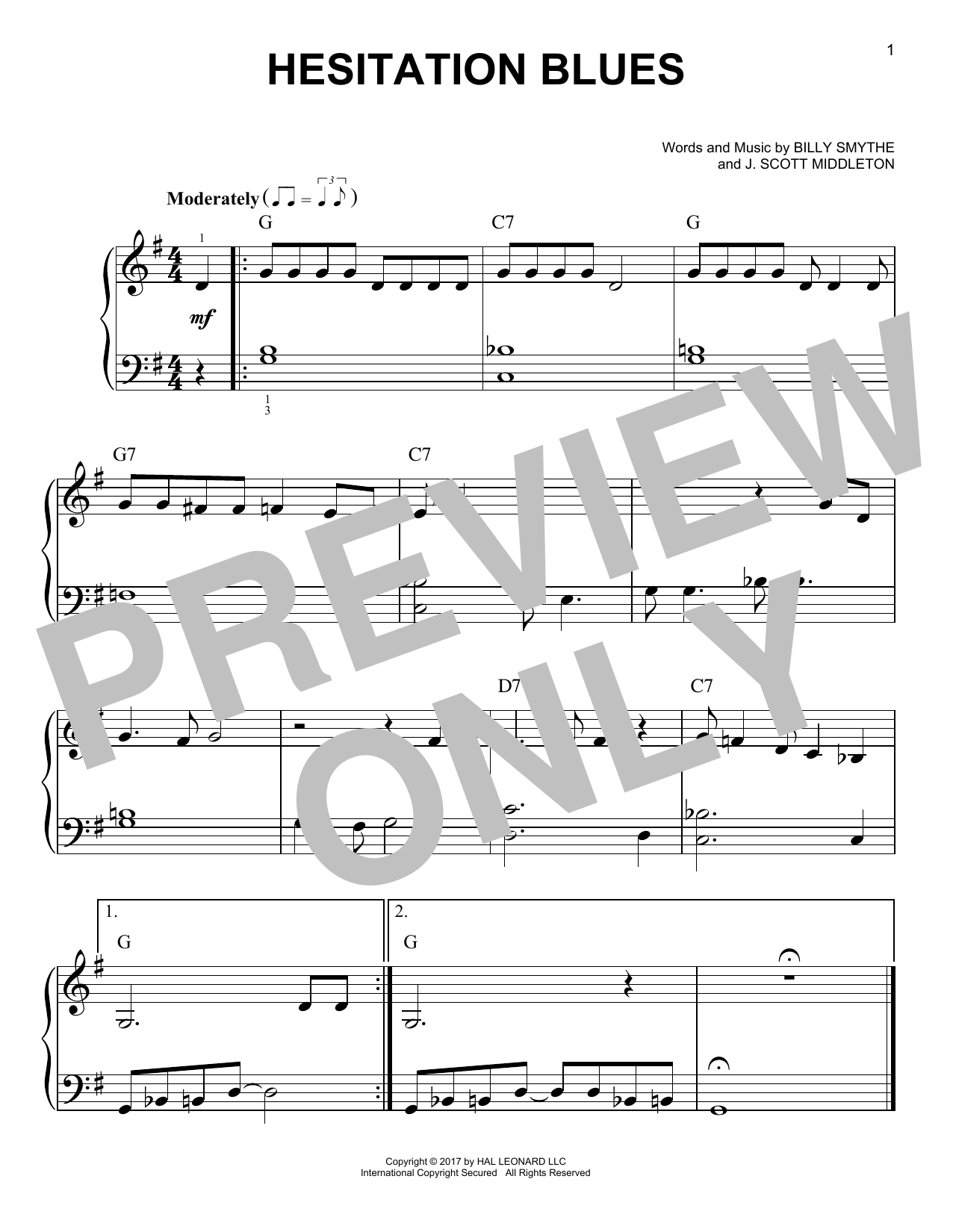 Hesitation Blues (Very Easy Piano) von Billy Smythe