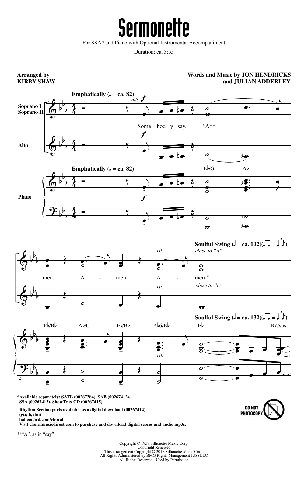 Sermonette (SSA Choir) von Kirby Shaw