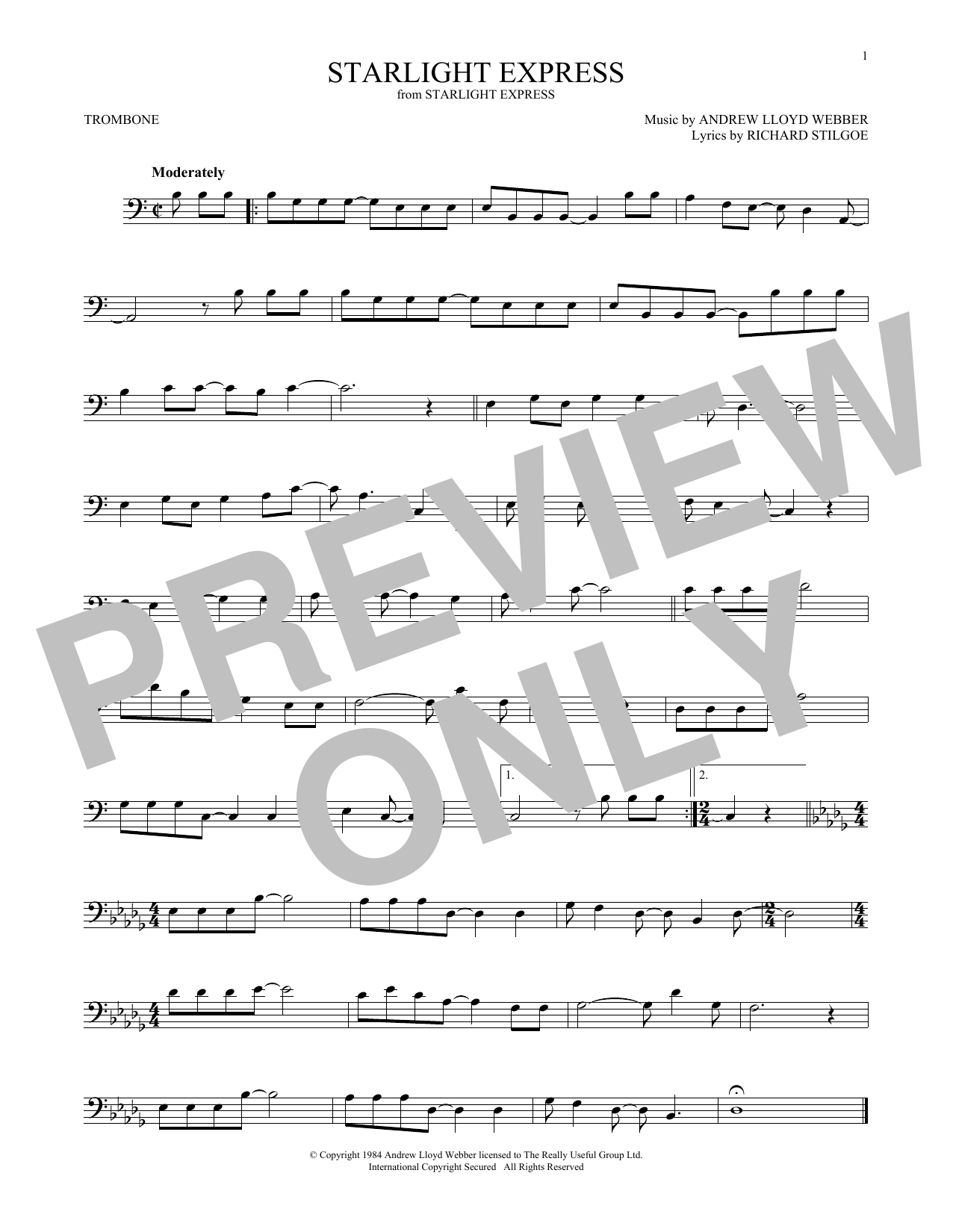 Starlight Express (Trombone Solo) von Andrew Lloyd Webber