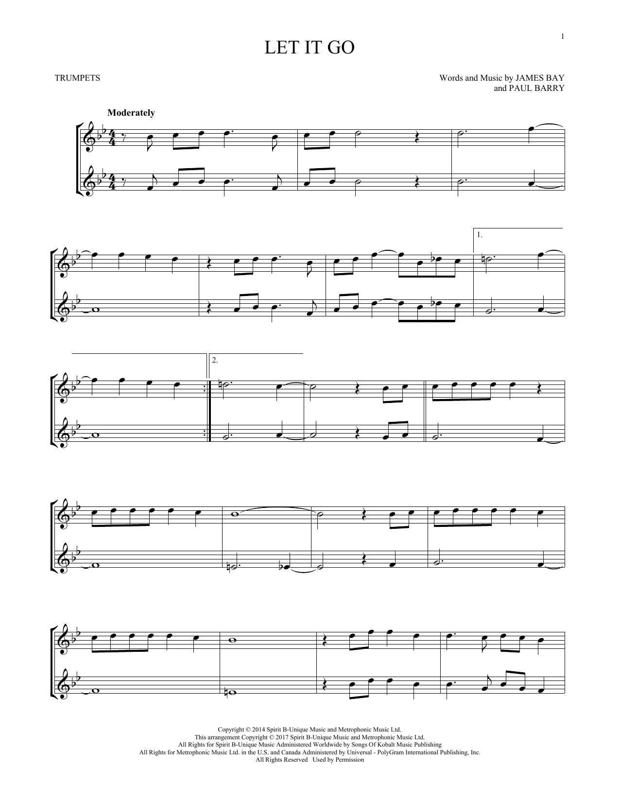 Let It Go (Trumpet Duet) von James Bay