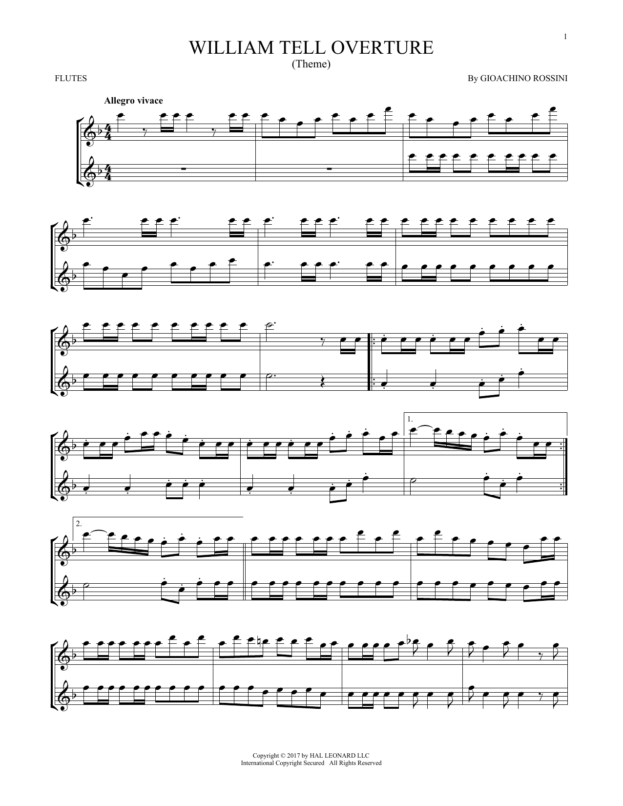 William Tell Overture (Flute Duet) von G. Rossini