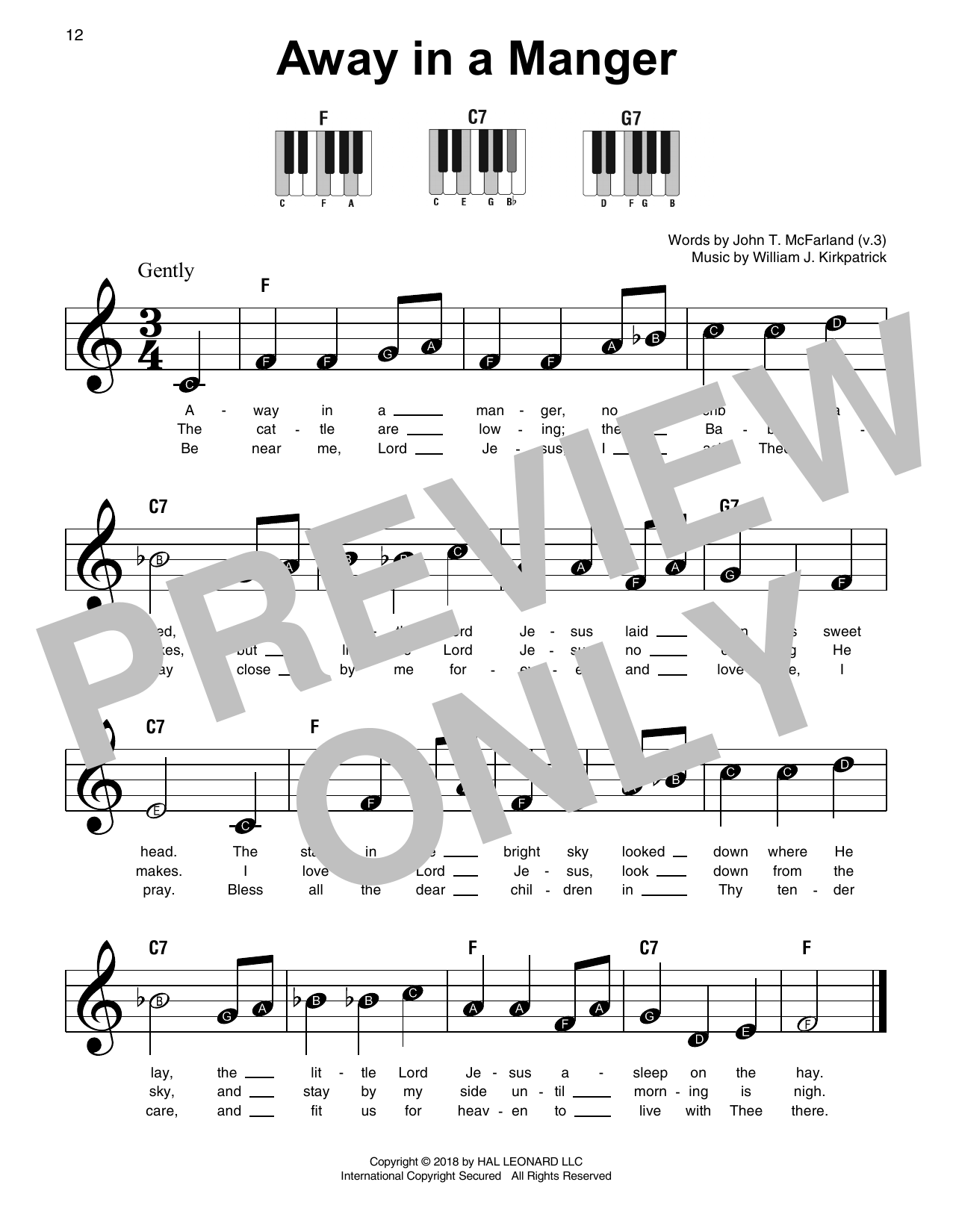 Away In A Manger (Super Easy Piano) von Traditional