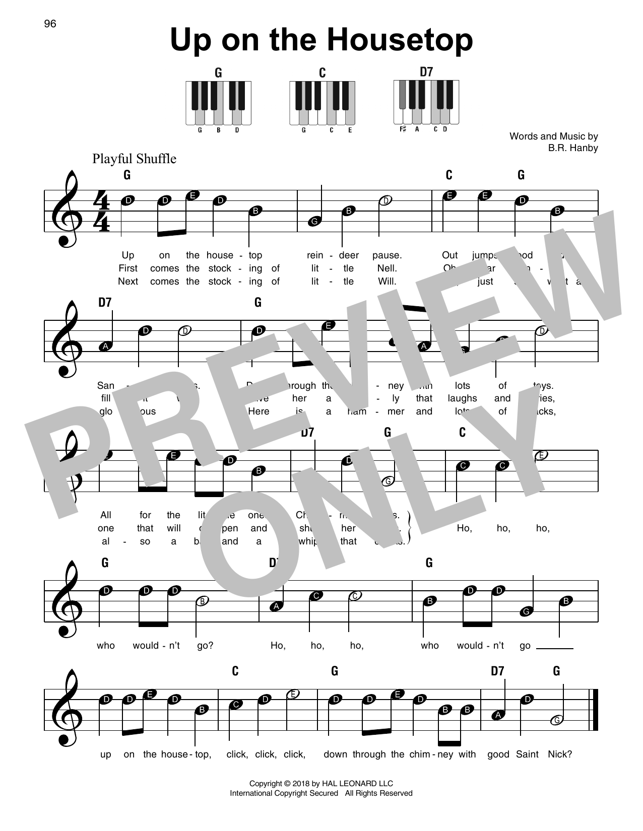 Up On The Housetop (Super Easy Piano) von B.R. Hanby