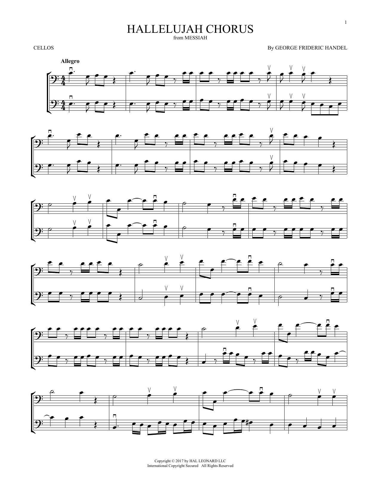 Hallelujah Chorus (Cello Duet) von George Frideric Handel