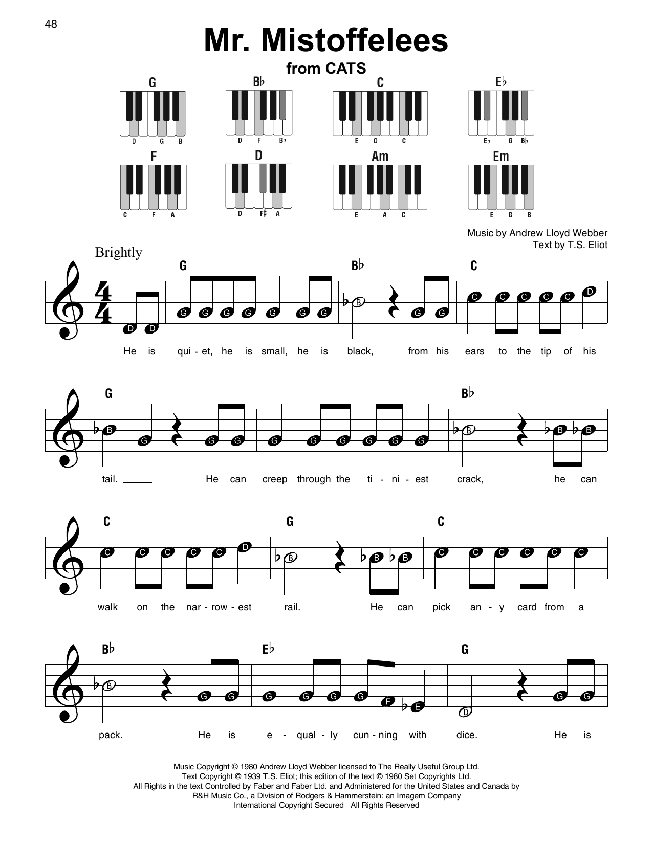 Mr. Mistoffelees (from Cats) (Super Easy Piano) von Andrew Lloyd Webber