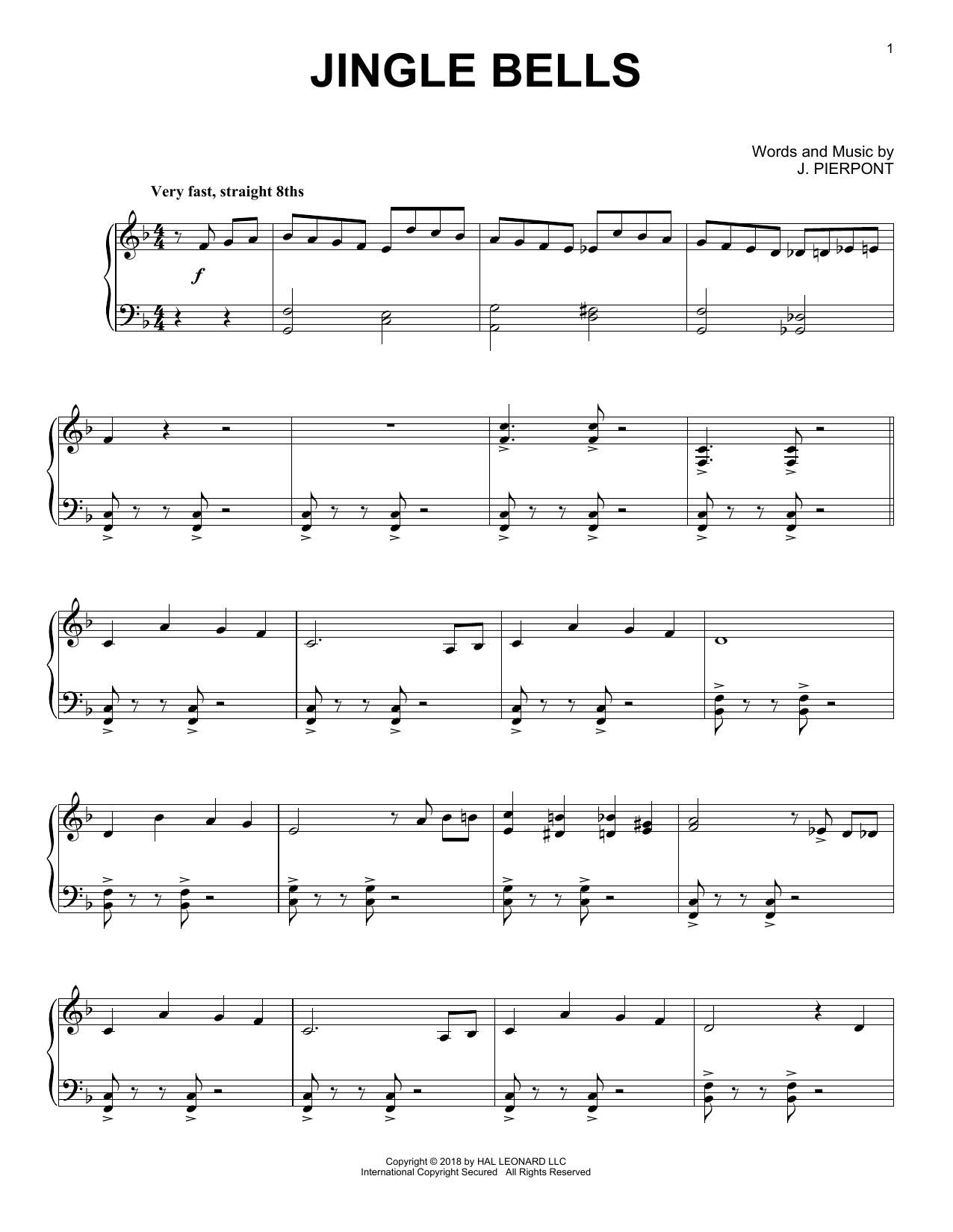Jingle Bells [Jazz version] (Piano Solo) von J. Pierpont