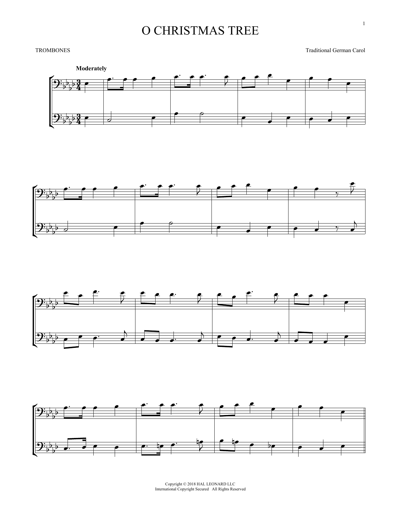 O Christmas Tree (Trombone Transcription) von Traditional German Carol