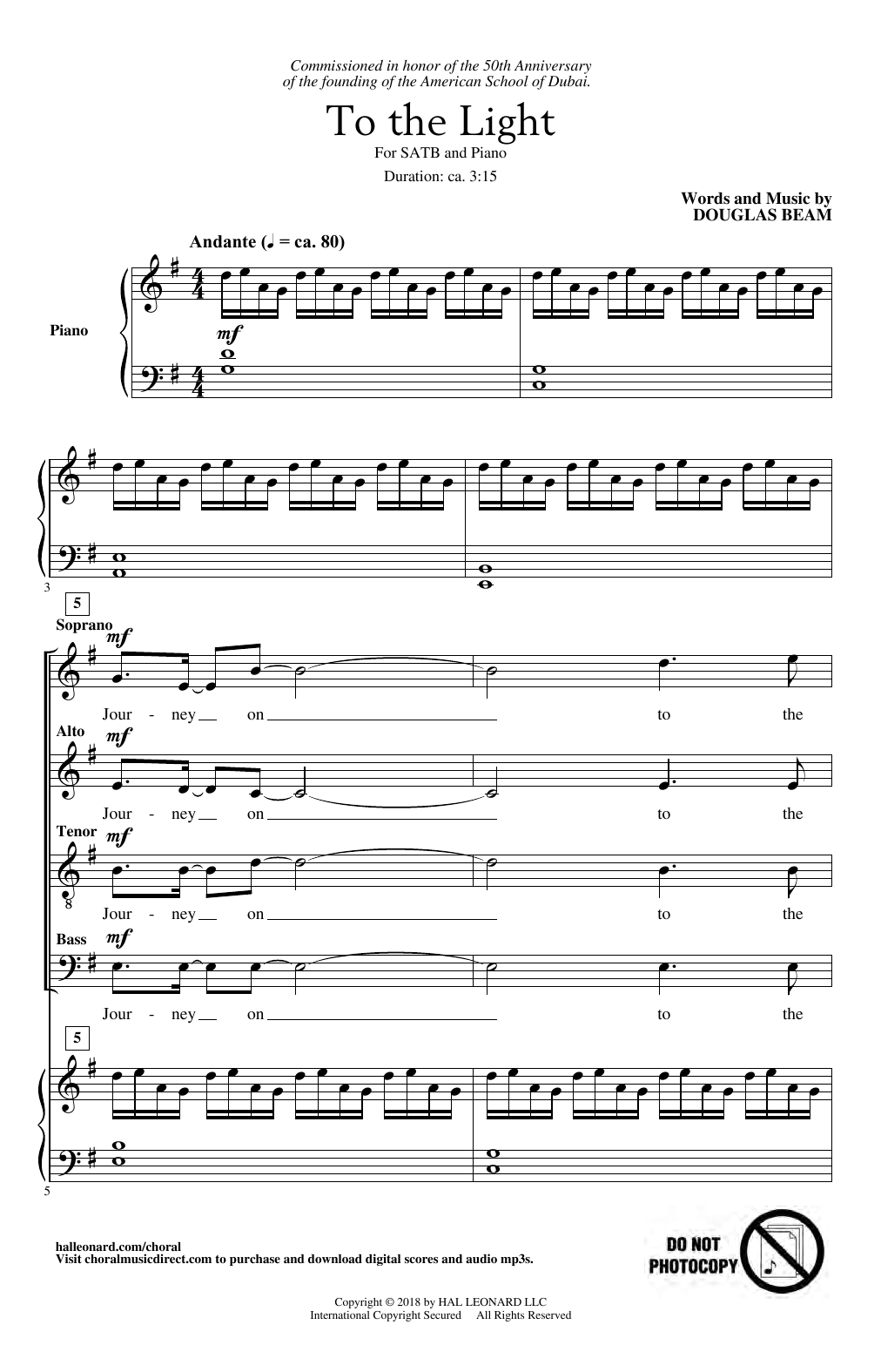 To The Light (SATB Choir) von Douglas Beam