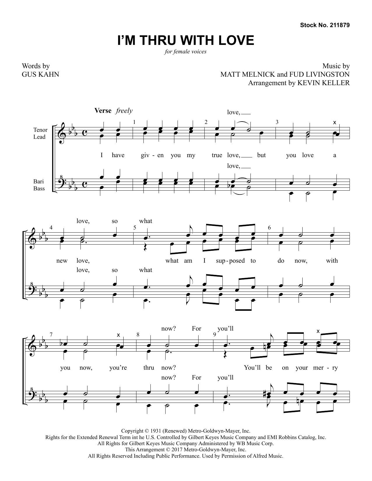 I'm Thru With Love (arr. Kevin Keller) (SSAA Choir) von Bing Crosby